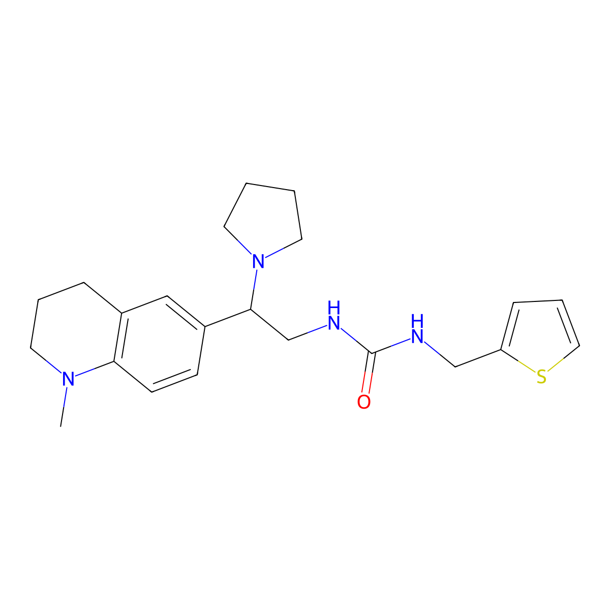 1-(2-(1-Methyl-1,2,3,4-tetrahydroquinolin-6-yl)-2-(pyrrolidin-1-yl)ethyl)-3-(thiophen-2-ylmethyl)urea molecular structure, CAS 1203188-32-2