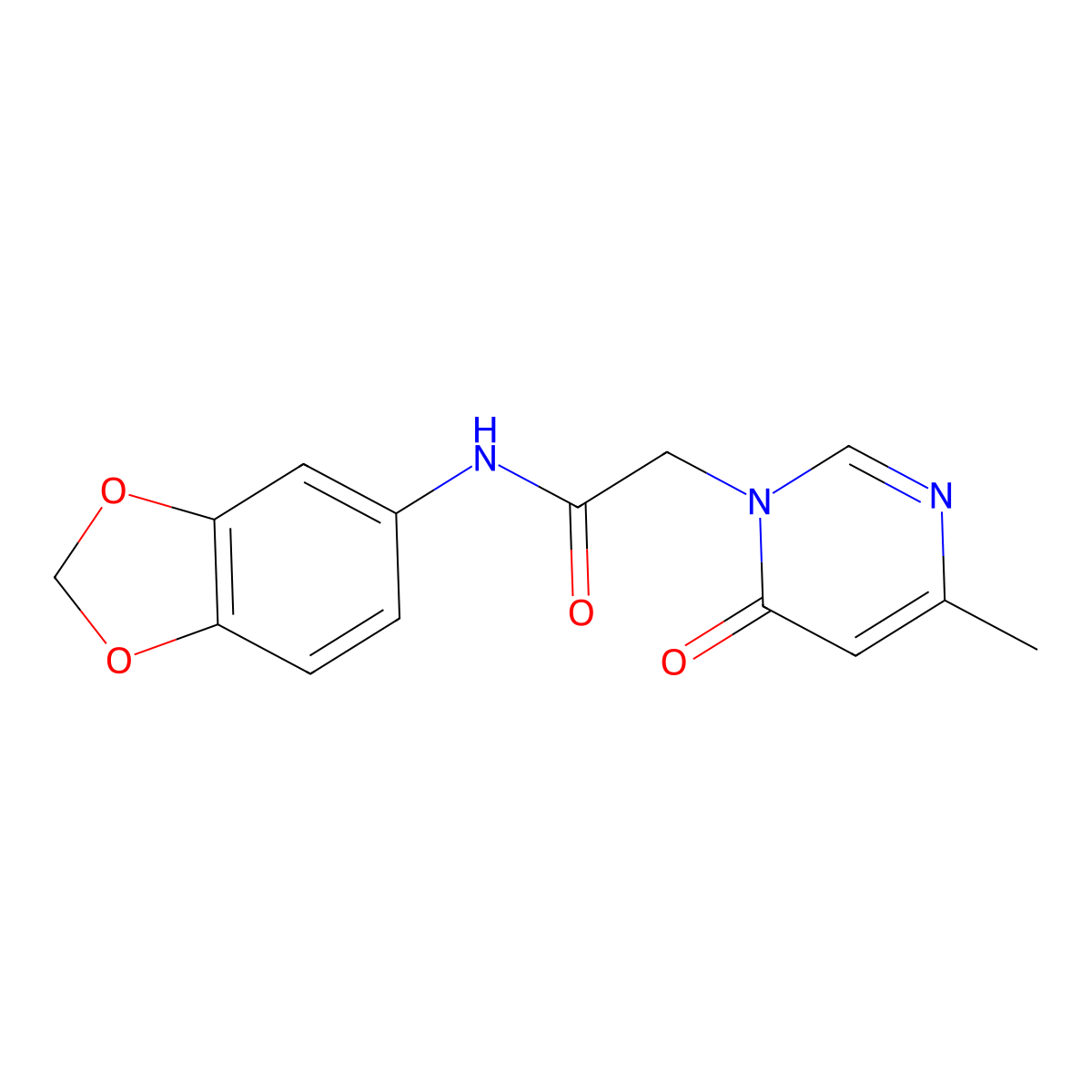 N-(benzo[d][1,3]dioxol-5-yl)-2-(4-methyl-6-oxopyrimidin-1(6H)-yl)acetamide molecular structure, CAS 1203189-06-3