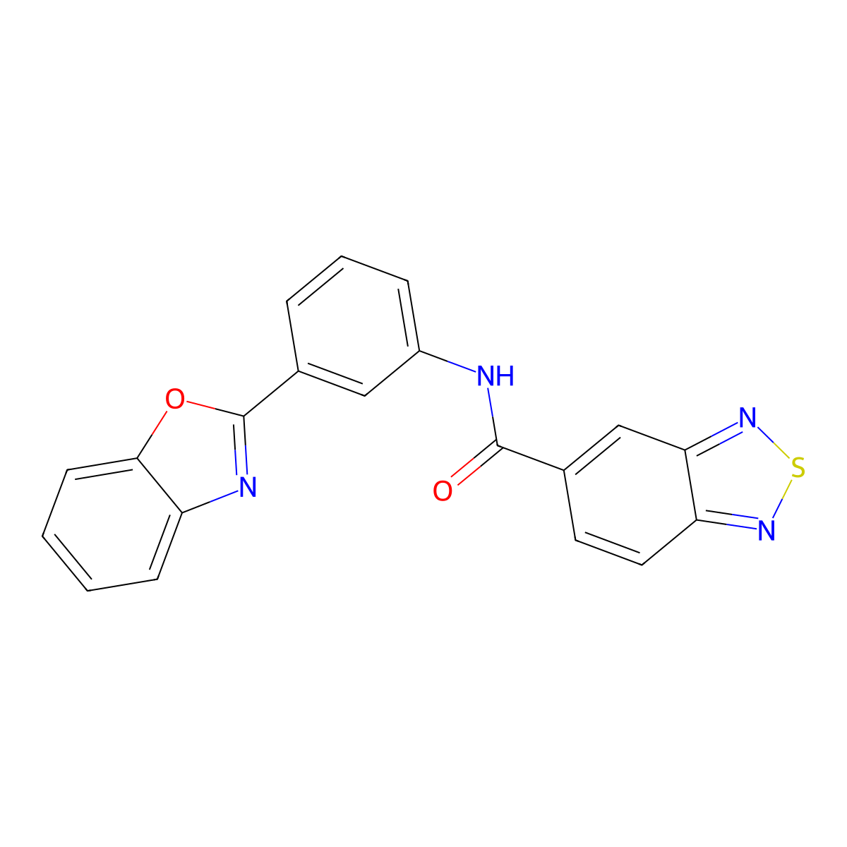 N-(3-(benzo[d]oxazol-2-yl)phenyl)benzo[c][1,2,5]thiadiazole-5-carboxamide molecular structure, CAS 1203189-10-9