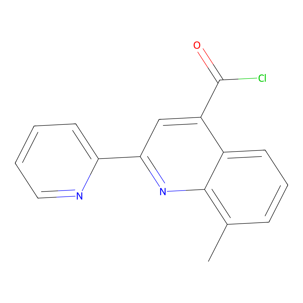 4-Quinolinecarbonyl chloride, 8-methyl-2-(2-pyridinyl)-, hydrochloride molecular structure, CAS 1203189-24-5