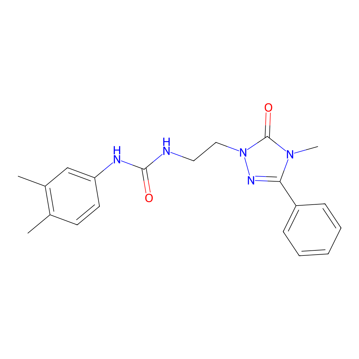 1-(3,4-dimethylphenyl)-3-[2-(4-methyl-5-oxo-3-phenyl-4,5-dihydro-1H-1,2,4-triazol-1-yl)ethyl]urea molecular structure, CAS 1203190-18-4