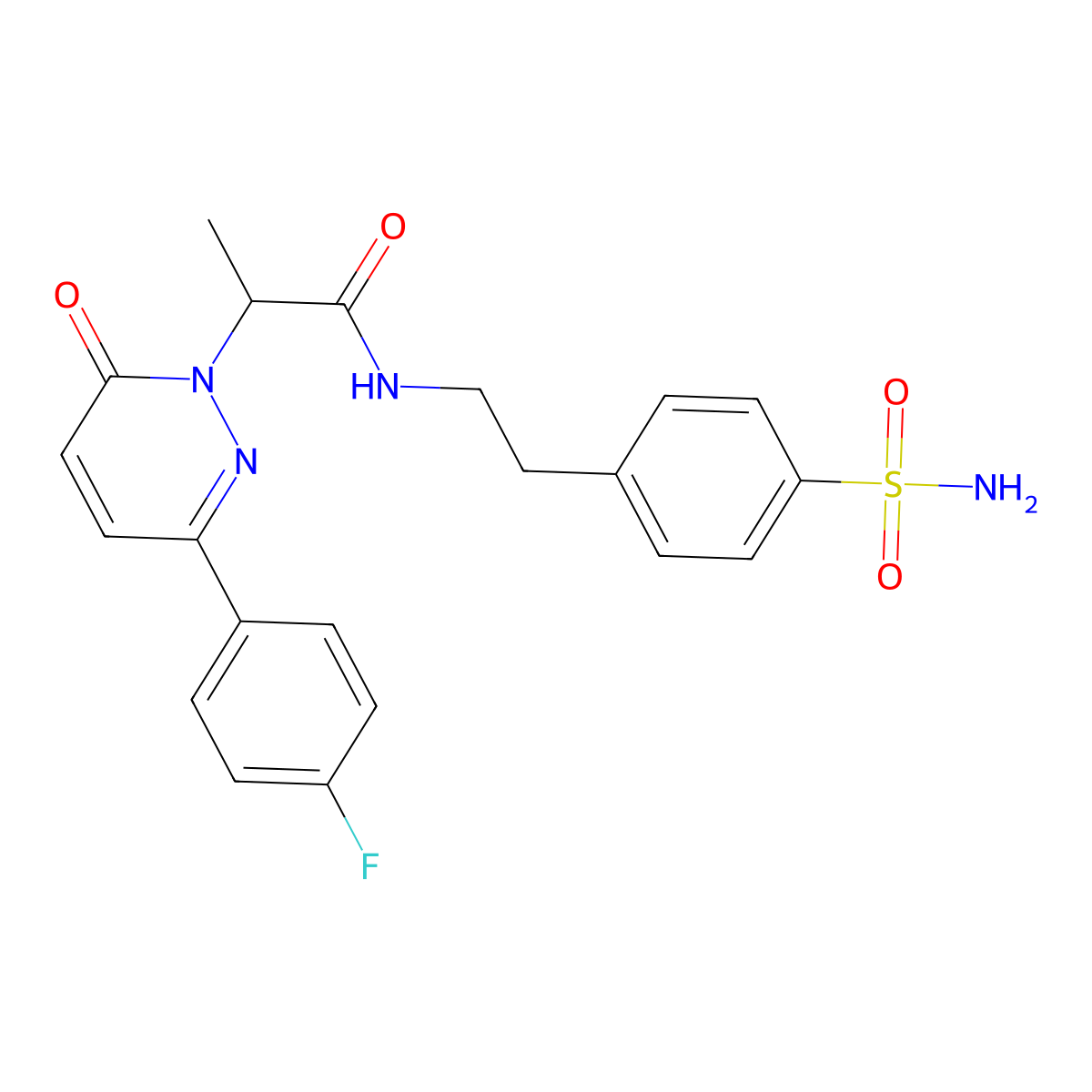 2-(3-(4-fluorophenyl)-6-oxopyridazin-1(6H)-yl)-N-(4-sulfamoylphenethyl)propanamide molecular structure, CAS 1203191-28-9