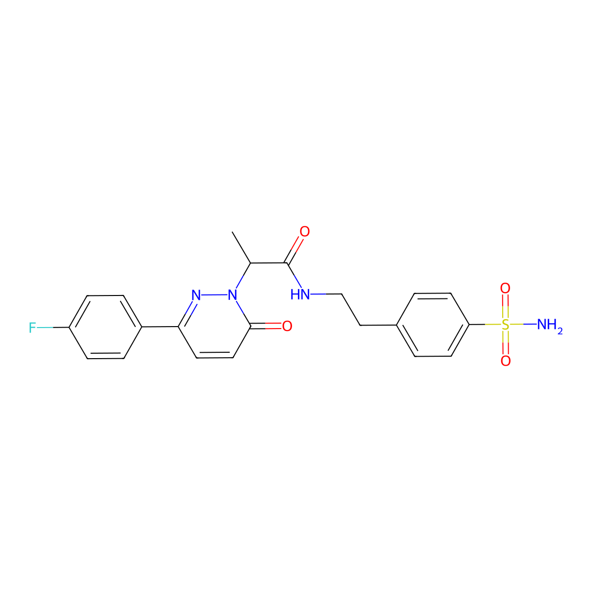 2-(3-(4-fluorophenyl)-6-oxopyridazin-1(6H)-yl)-N-(4-sulfamoylphenethyl)propanamide molecular structure, CAS 1203191-28-9