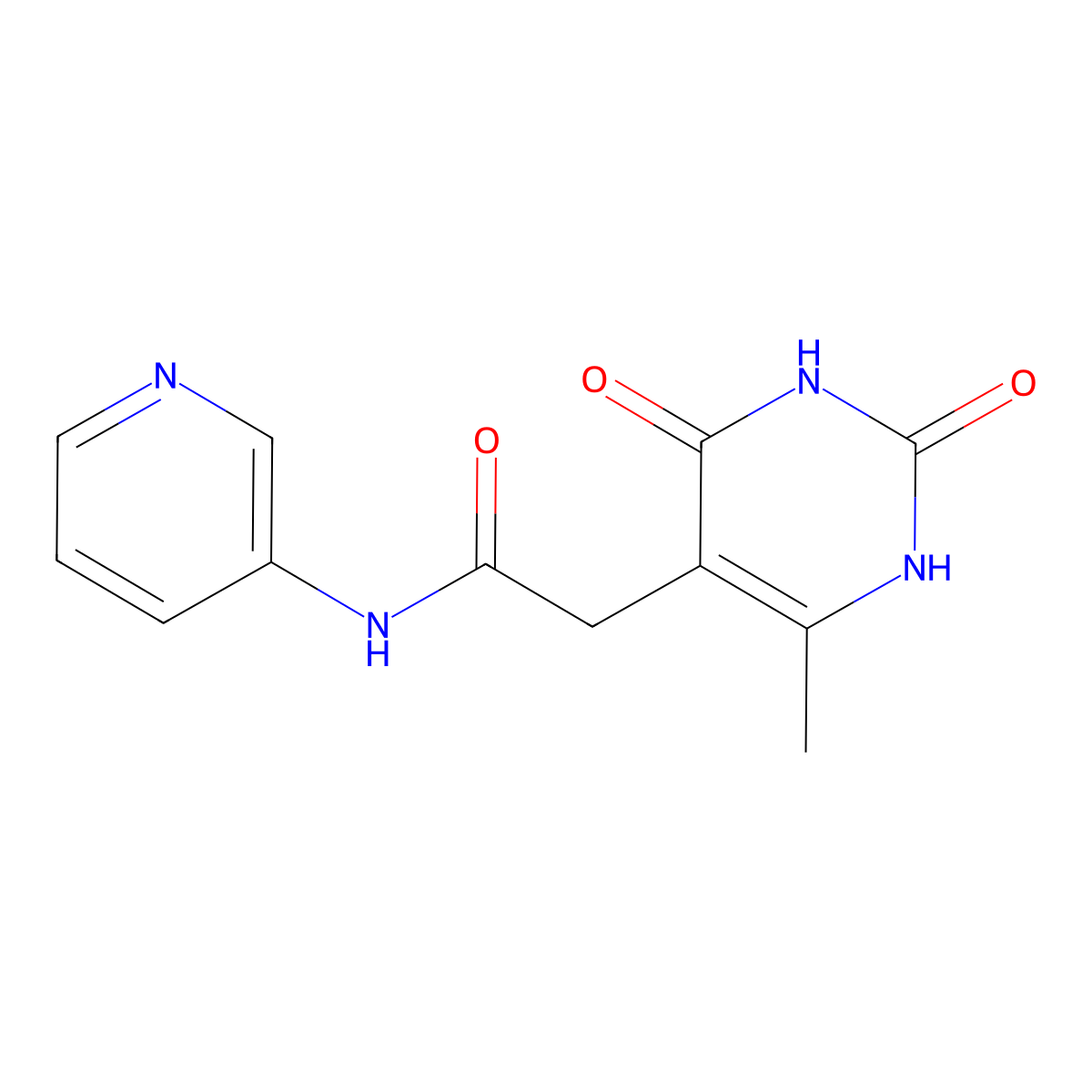 2-(6-methyl-2,4-dioxo-1,2,3,4-tetrahydropyrimidin-5-yl)-N-(pyridin-3-yl)acetamide molecular structure, CAS 1203191-64-3
