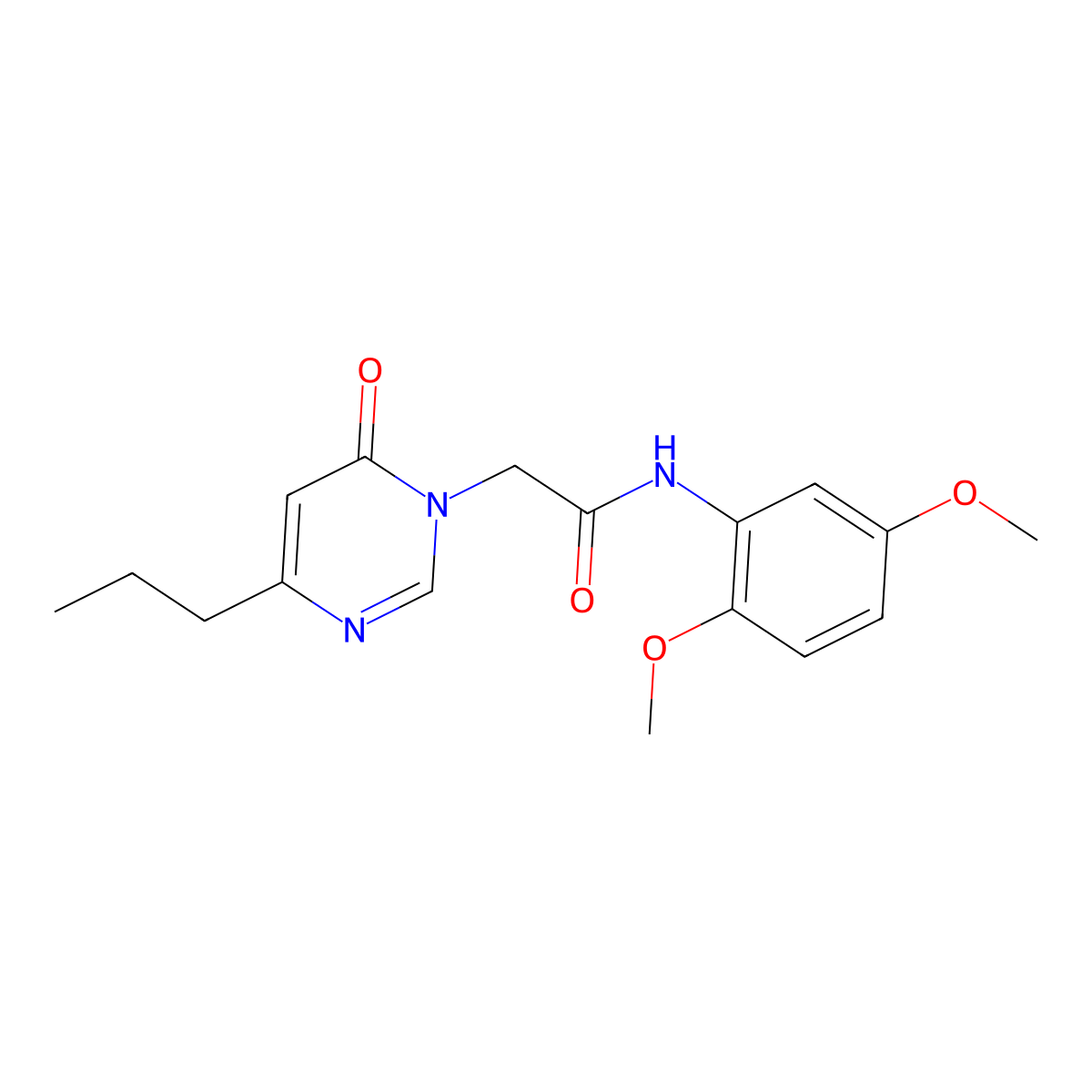 N-(2,5-dimethoxyphenyl)-2-(6-oxo-4-propylpyrimidin-1(6H)-yl)acetamide molecular structure, CAS 1203192-83-9