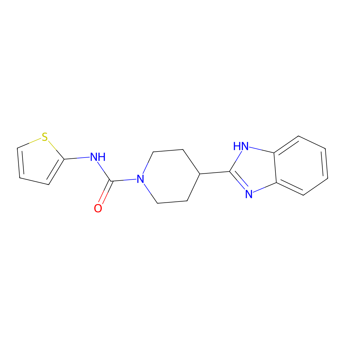4-(1H-benzo[d]imidazol-2-yl)-N-(thiophen-2-yl)piperidine-1-carboxamide molecular structure, CAS 1203194-42-6