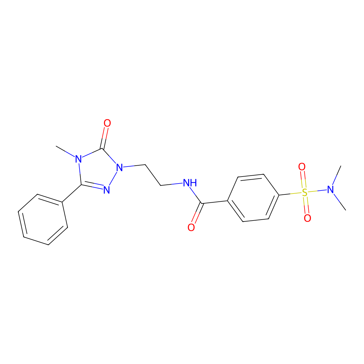 4-(N,N-dimethylsulfamoyl)-N-(2-(4-methyl-5-oxo-3-phenyl-4,5-dihydro-1H-1,2,4-triazol-1-yl)ethyl)benzamide molecular structure, CAS 1203194-71-1