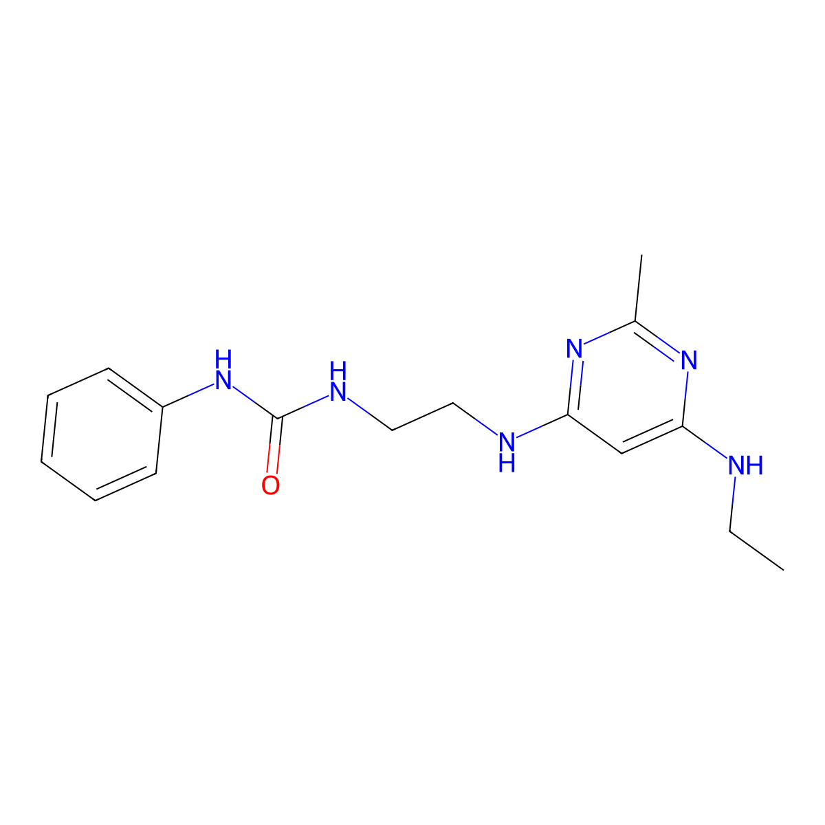1-(2-((6-(Ethylamino)-2-methylpyrimidin-4-yl)amino)ethyl)-3-phenylurea molecular structure, CAS 1203198-10-0
