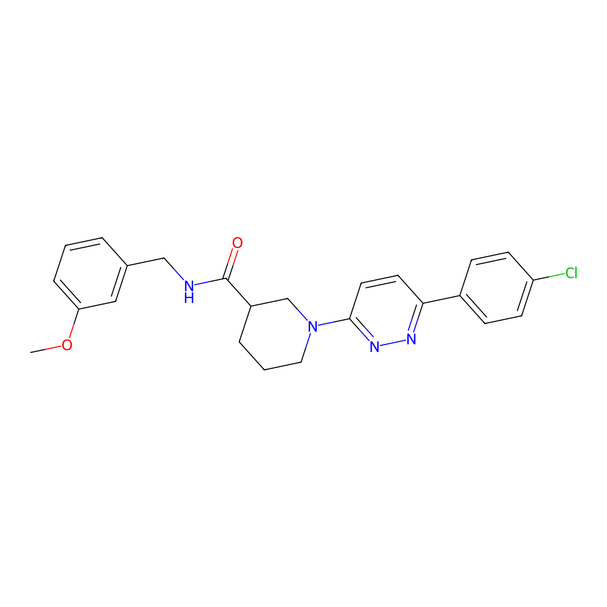 1-(6-(4-chlorophenyl)pyridazin-3-yl)-N-(3-methoxybenzyl)piperidine-3-carboxamide molecular structure, CAS 1203199-93-2