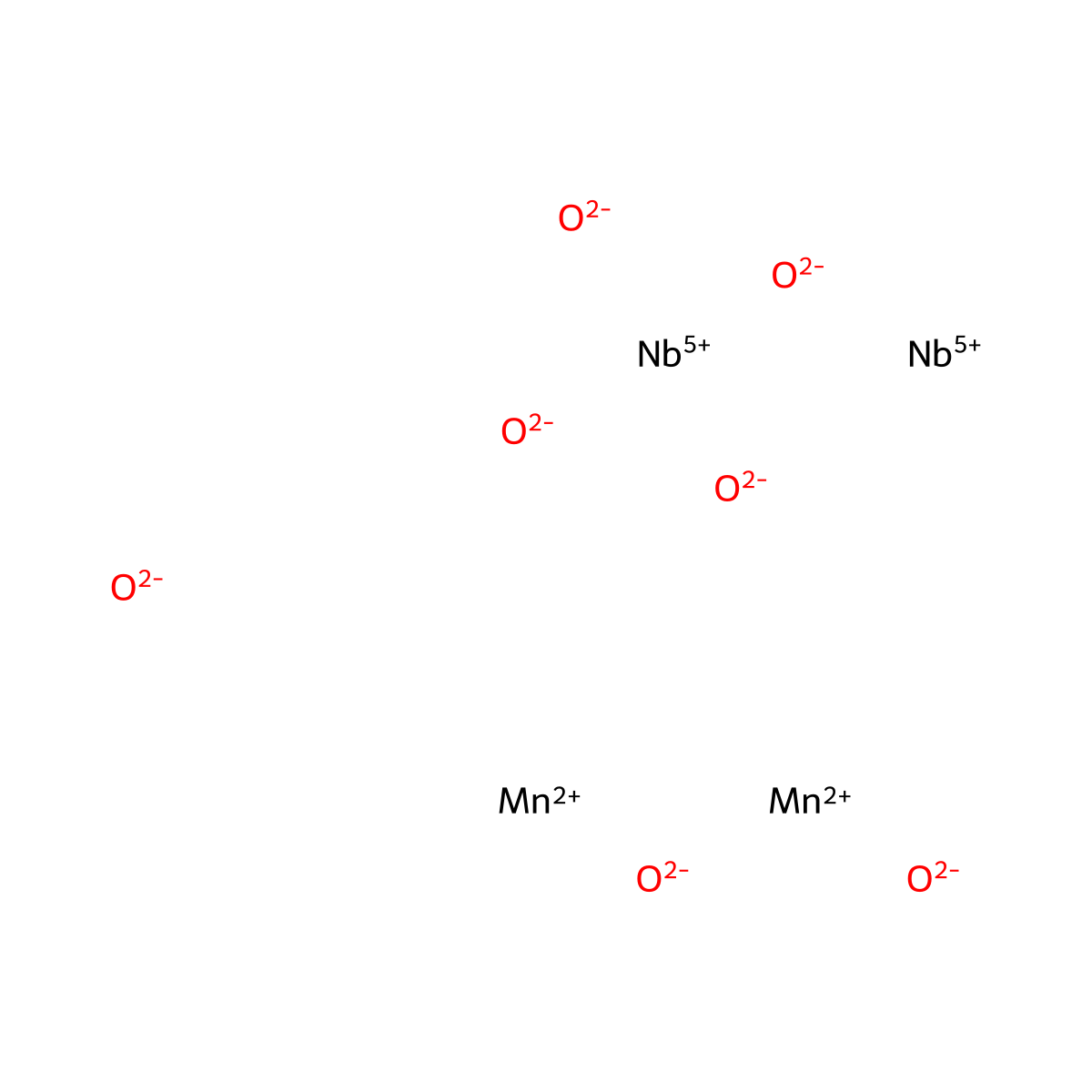 Manganese niobium oxide (MnNb2O6) molecular structure, CAS 12032-69-8