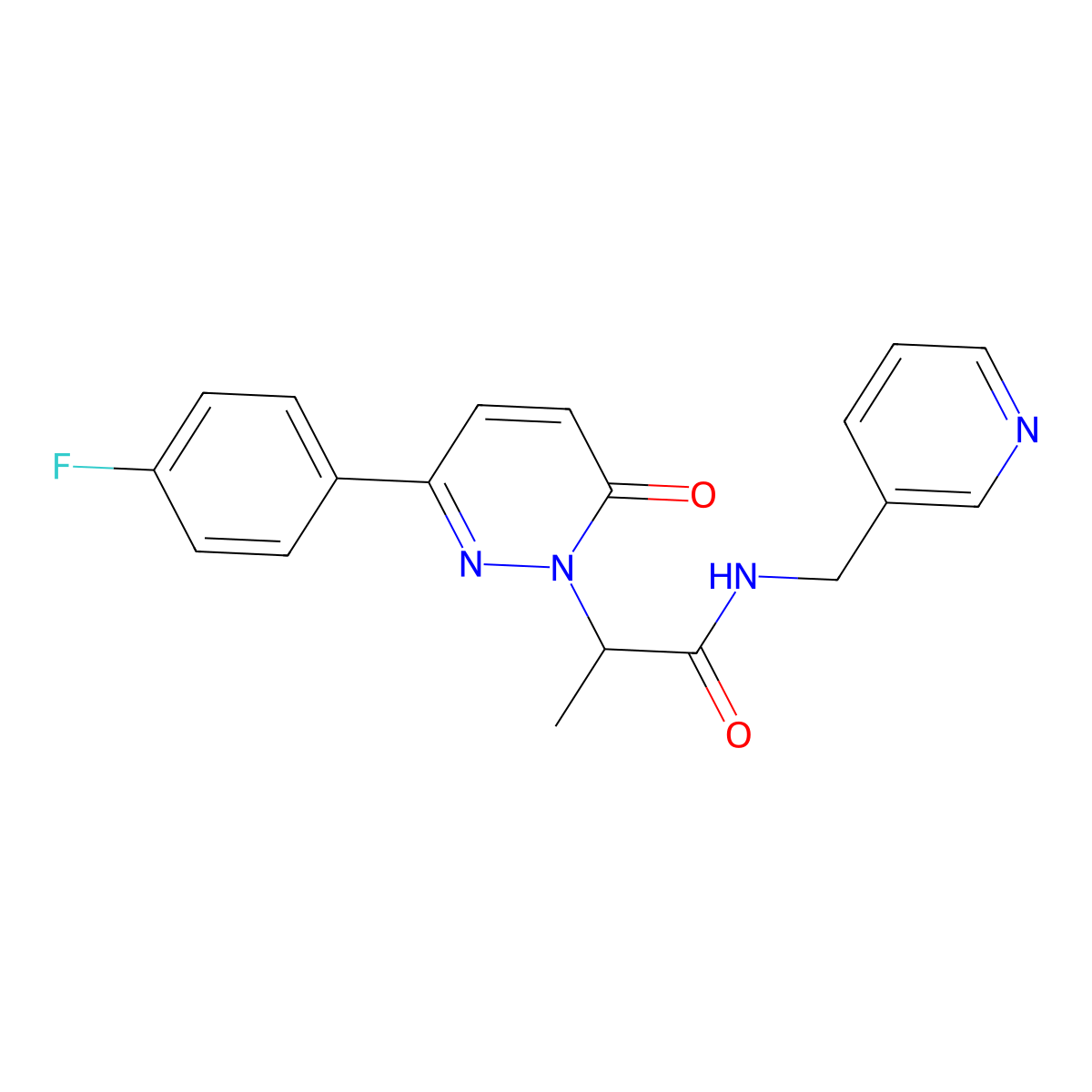 2-(3-(4-fluorophenyl)-6-oxopyridazin-1(6H)-yl)-N-(pyridin-3-ylmethyl)propanamide molecular structure, CAS 1203200-10-5