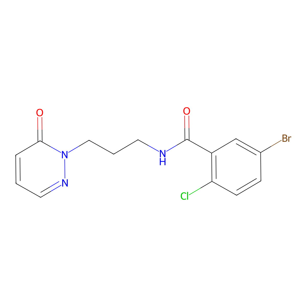 5-bromo-2-chloro-N-(3-(6-oxopyridazin-1(6H)-yl)propyl)benzamide molecular structure, CAS 1203200-48-9