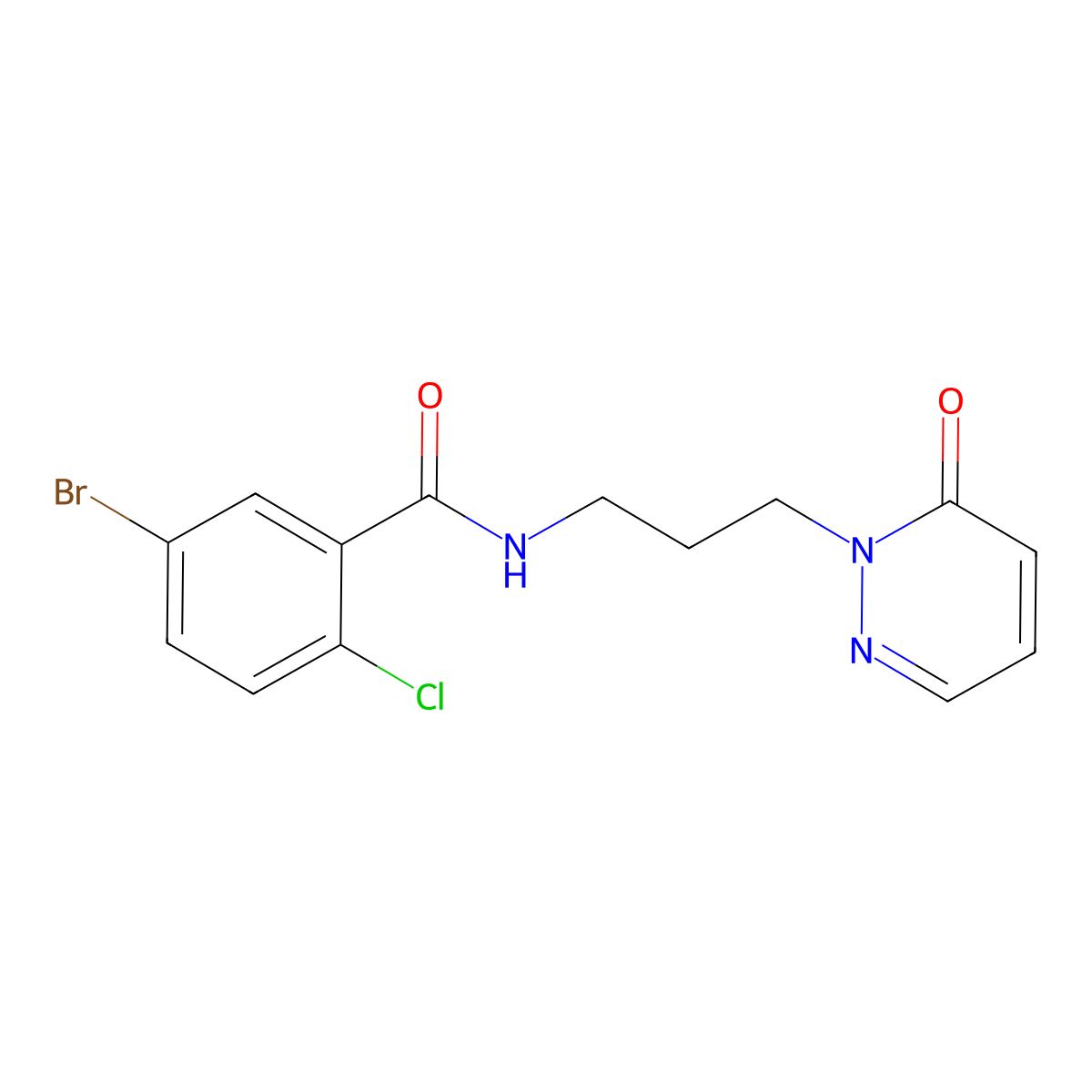 5-bromo-2-chloro-N-(3-(6-oxopyridazin-1(6H)-yl)propyl)benzamide molecular structure, CAS 1203200-48-9