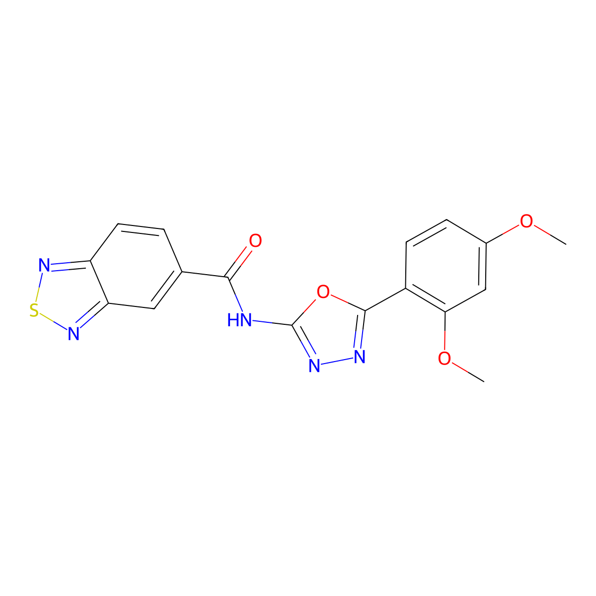 N-(5-(2,4-dimethoxyphenyl)-1,3,4-oxadiazol-2-yl)benzo[c][1,2,5]thiadiazole-5-carboxamide molecular structure, CAS 1203202-67-8