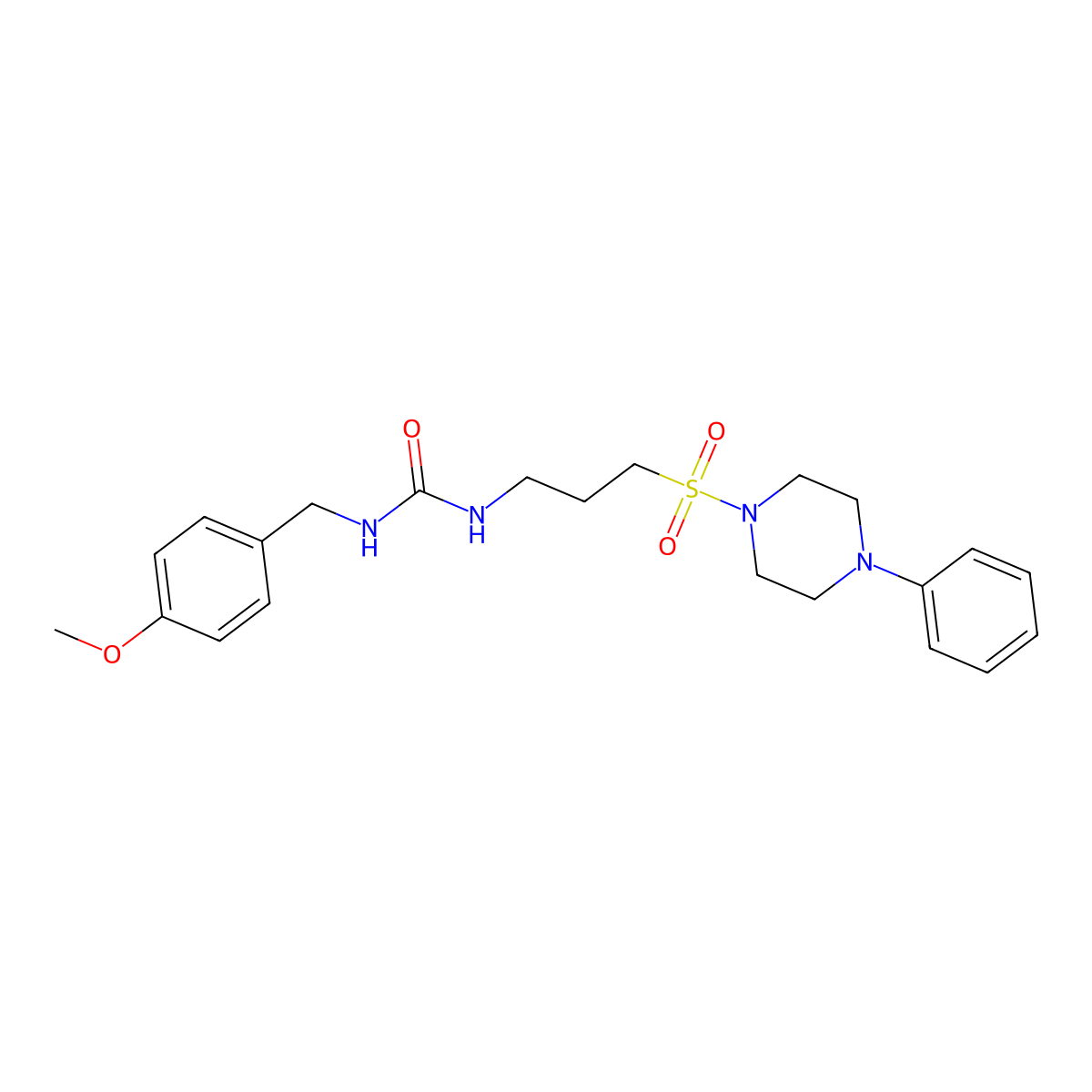 1-(4-Methoxybenzyl)-3-(3-((4-phenylpiperazin-1-yl)sulfonyl)propyl)urea molecular structure, CAS 1203203-15-9