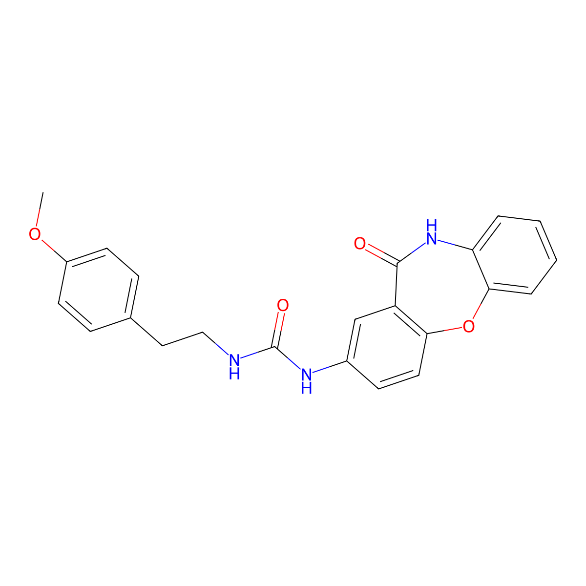 1-(4-Methoxyphenethyl)-3-(11-oxo-10,11-dihydrodibenzo[b,f][1,4]oxazepin-2-yl)urea molecular structure, CAS 1203203-59-1