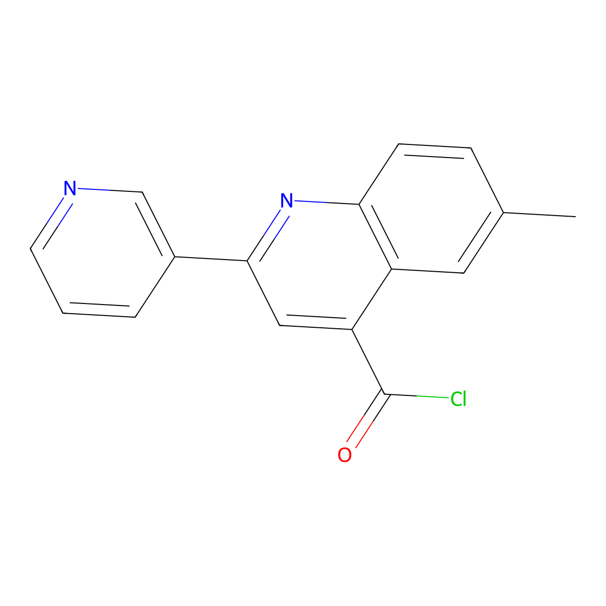 6-Methyl-2-pyridin-3-ylquinoline-4-carbonyl chloride hydrochloride molecular structure, CAS 1203205-47-3