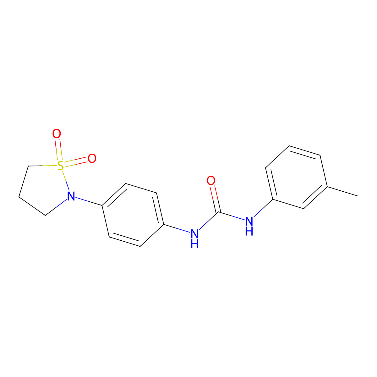 1-(4-(1,1-Dioxidoisothiazolidin-2-yl)phenyl)-3-(m-tolyl)urea molecular structure, CAS 1203206-59-0