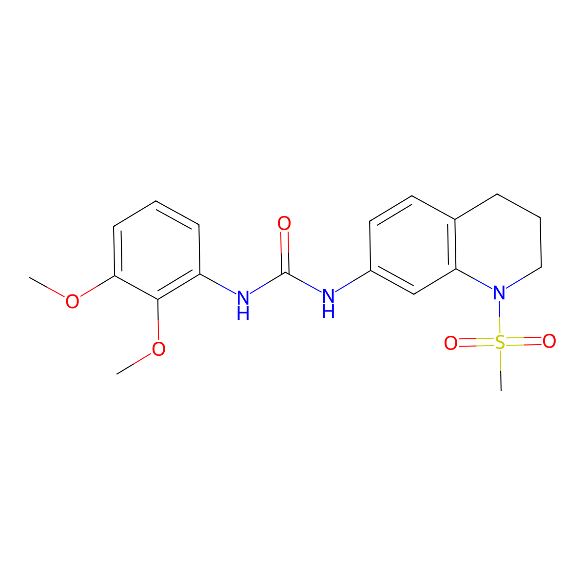 1-(2,3-Dimethoxyphenyl)-3-(1-(methylsulfonyl)-1,2,3,4-tetrahydroquinolin-7-yl)urea molecular structure, CAS 1203206-96-5