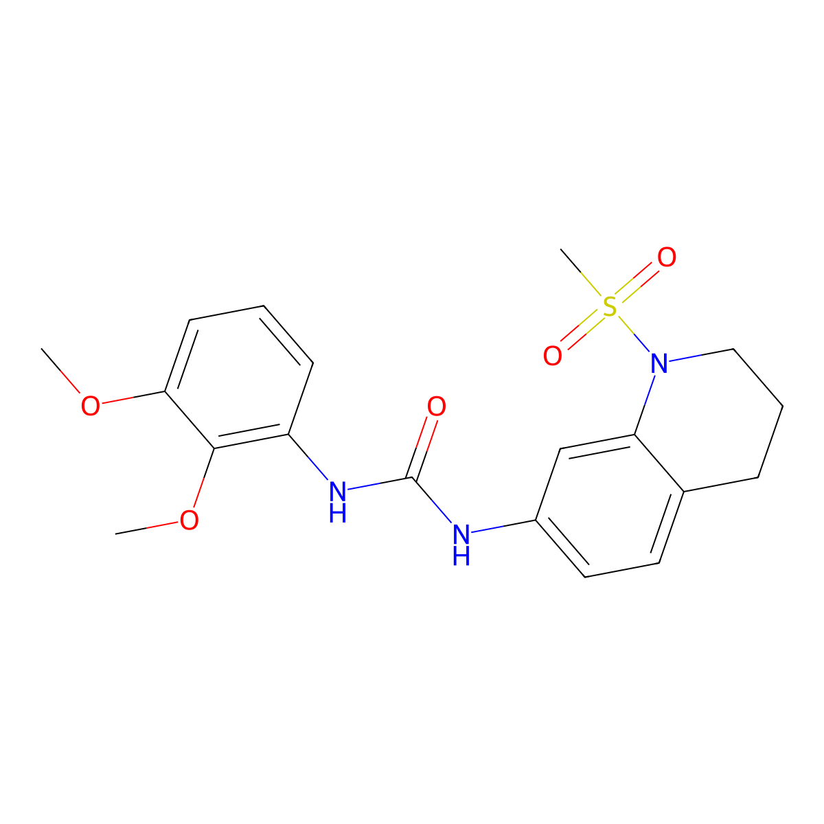 1-(2,3-Dimethoxyphenyl)-3-(1-(methylsulfonyl)-1,2,3,4-tetrahydroquinolin-7-yl)urea molecular structure, CAS 1203206-96-5