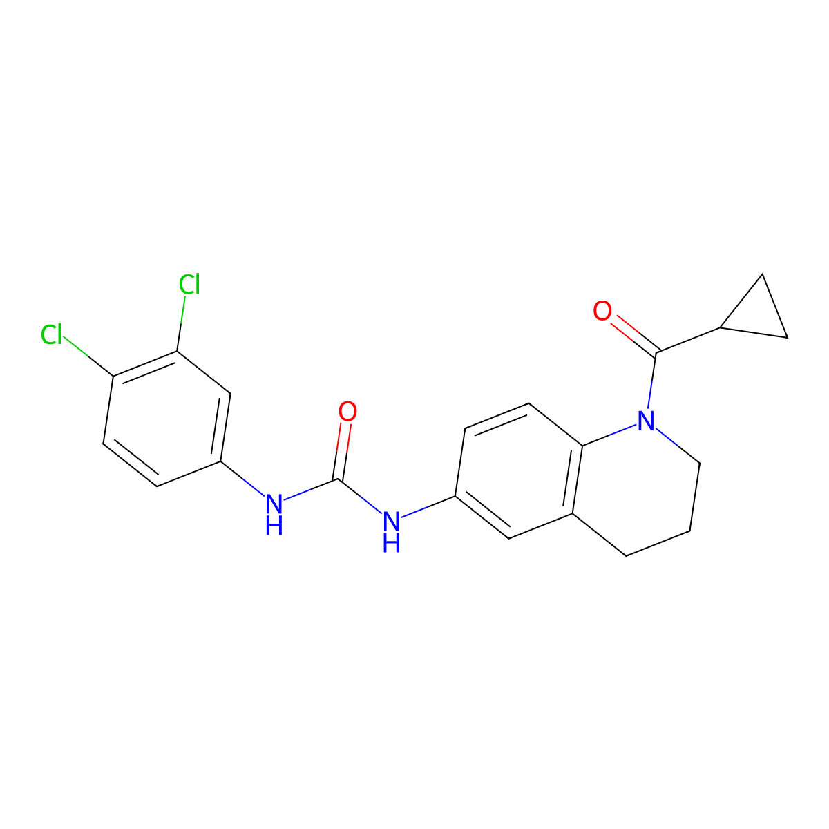 3-(1-Cyclopropanecarbonyl-1,2,3,4-tetrahydroquinolin-6-yl)-1-(3,4-dichlorophenyl)urea molecular structure, CAS 1203207-54-8