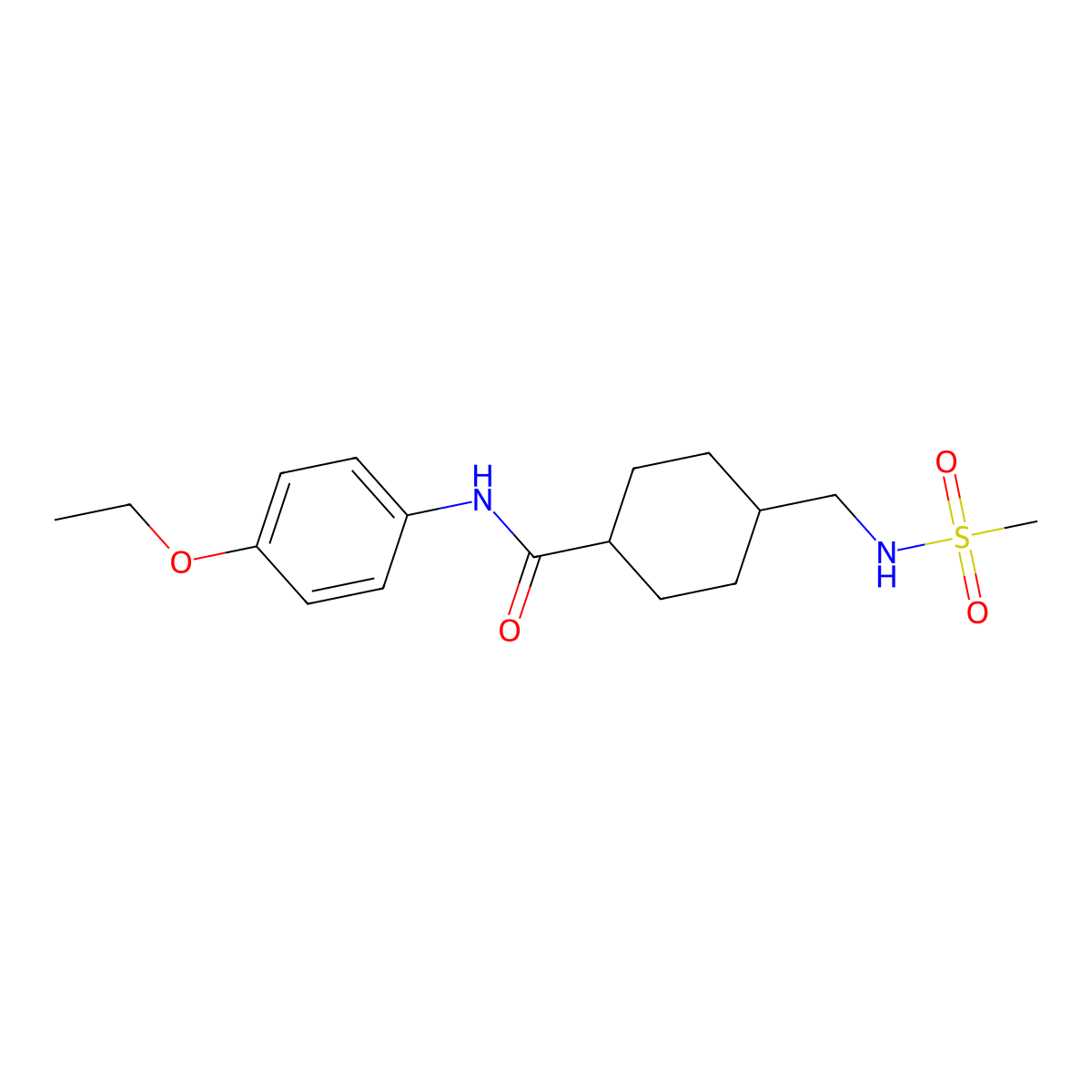N-(4-ethoxyphenyl)-4-(methanesulfonamidomethyl)cyclohexane-1-carboxamide molecular structure, CAS 1203207-66-2