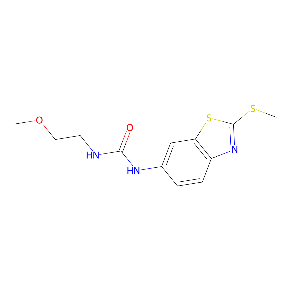 1-(2-Methoxyethyl)-3-(2-(methylthio)benzo[d]thiazol-6-yl)urea molecular structure, CAS 1203208-43-8