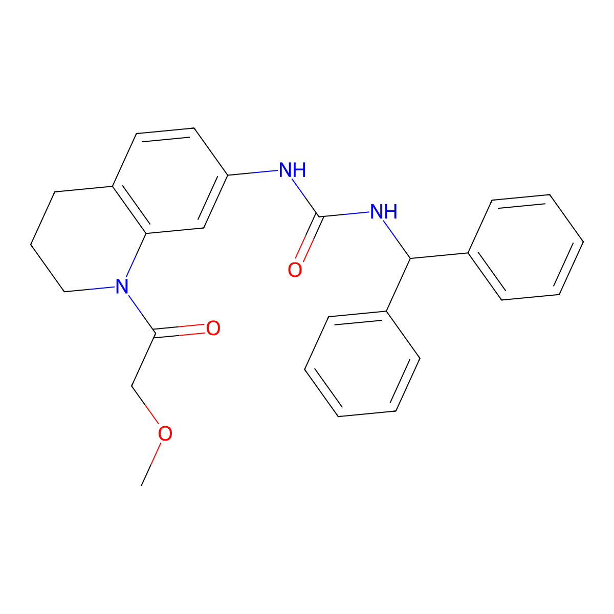 1-Benzhydryl-3-(1-(2-methoxyacetyl)-1,2,3,4-tetrahydroquinolin-7-yl)urea molecular structure, CAS 1203208-77-8