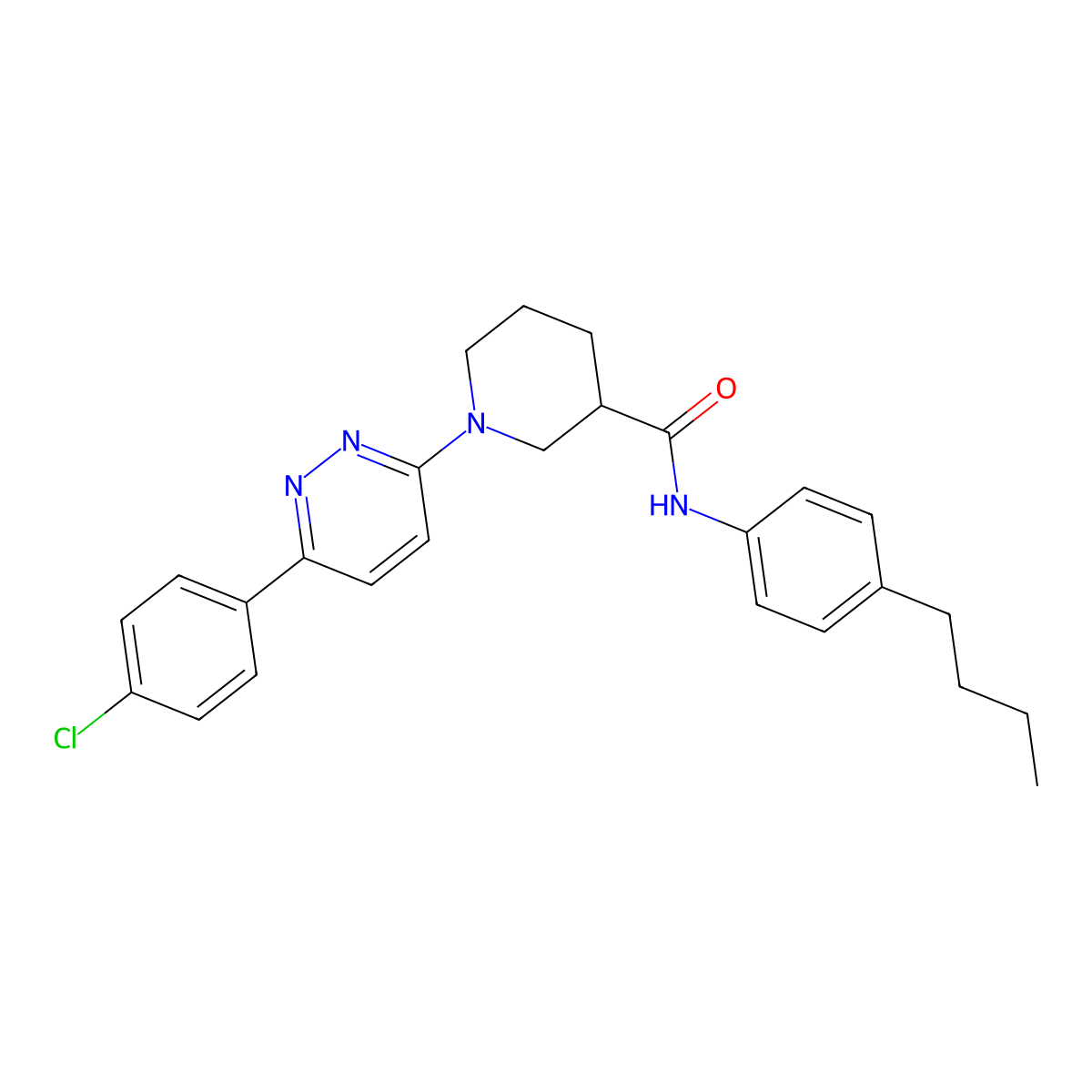 N-(4-butylphenyl)-1-[6-(4-chlorophenyl)pyridazin-3-yl]piperidine-3-carboxamide molecular structure, CAS 1203208-80-3