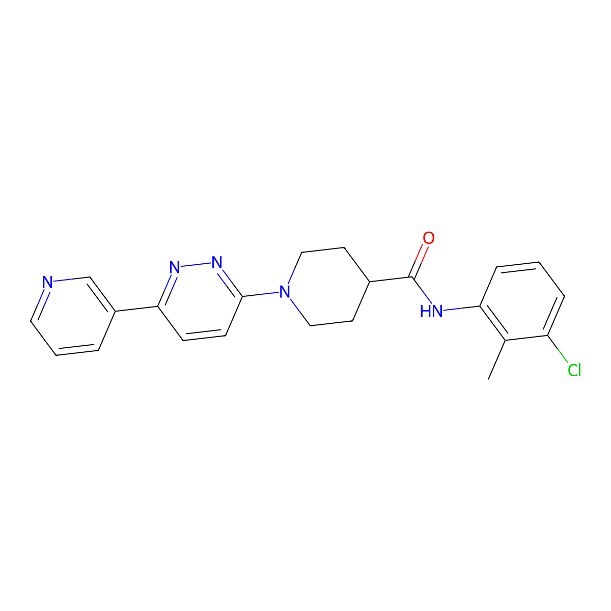 N-(3-chloro-2-methylphenyl)-1-(6-(pyridin-3-yl)pyridazin-3-yl)piperidine-4-carboxamide molecular structure, CAS 1203209-28-2