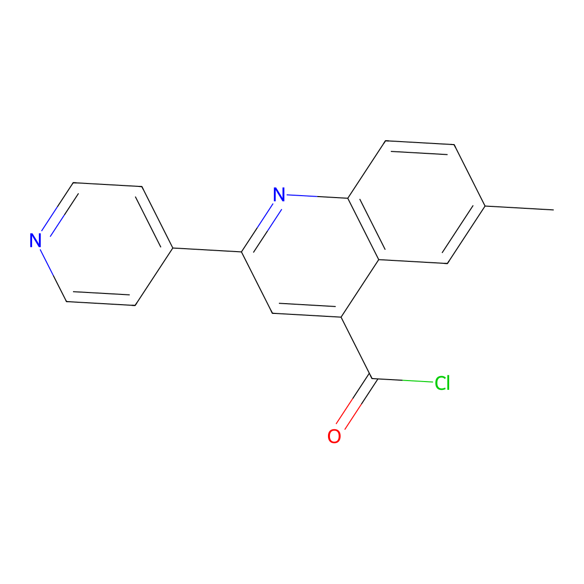 6-Methyl-2-pyridin-4-ylquinoline-4-carbonyl chloride hydrochloride molecular structure, CAS 1203209-31-7