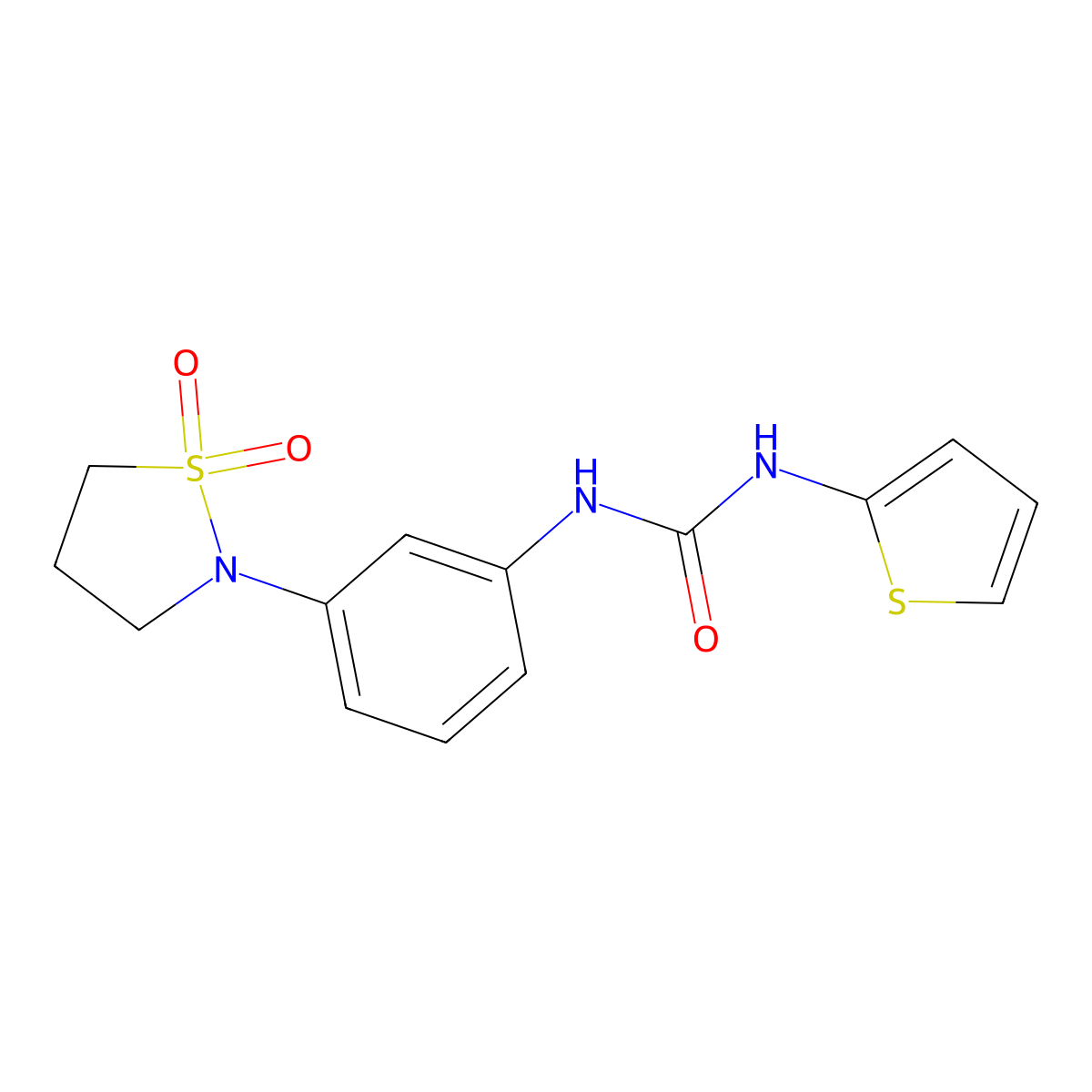 1-(3-(1,1-Dioxidoisothiazolidin-2-yl)phenyl)-3-(thiophen-2-yl)urea molecular structure, CAS 1203209-96-4