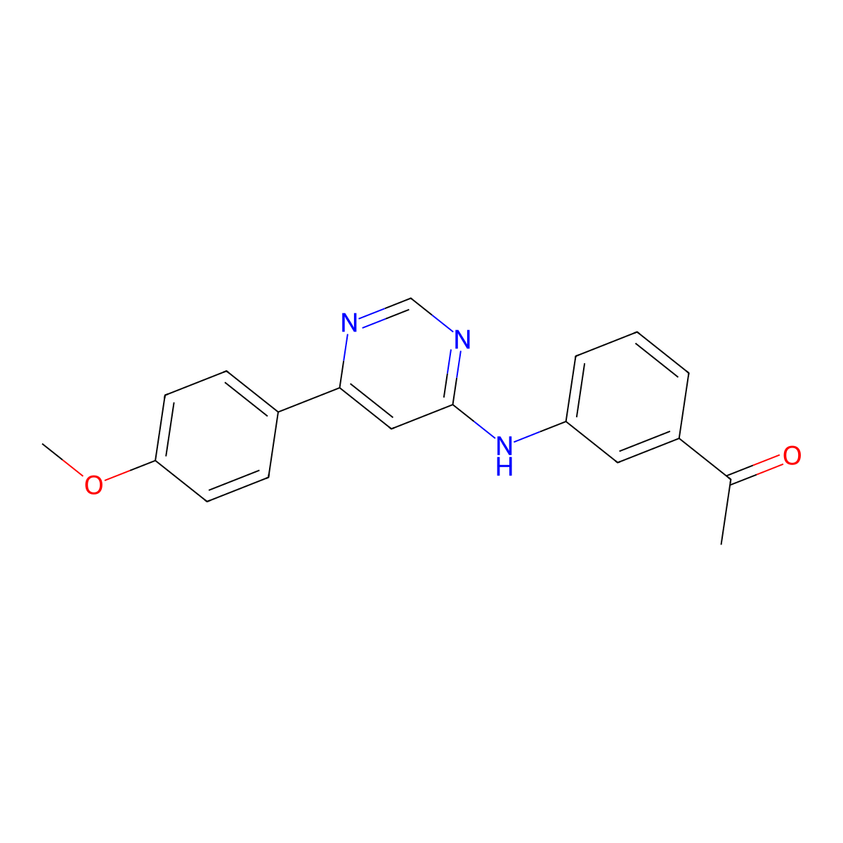 1-(3-((6-(4-Methoxyphenyl)pyrimidin-4-yl)amino)phenyl)ethanone molecular structure, CAS 1203210-79-0