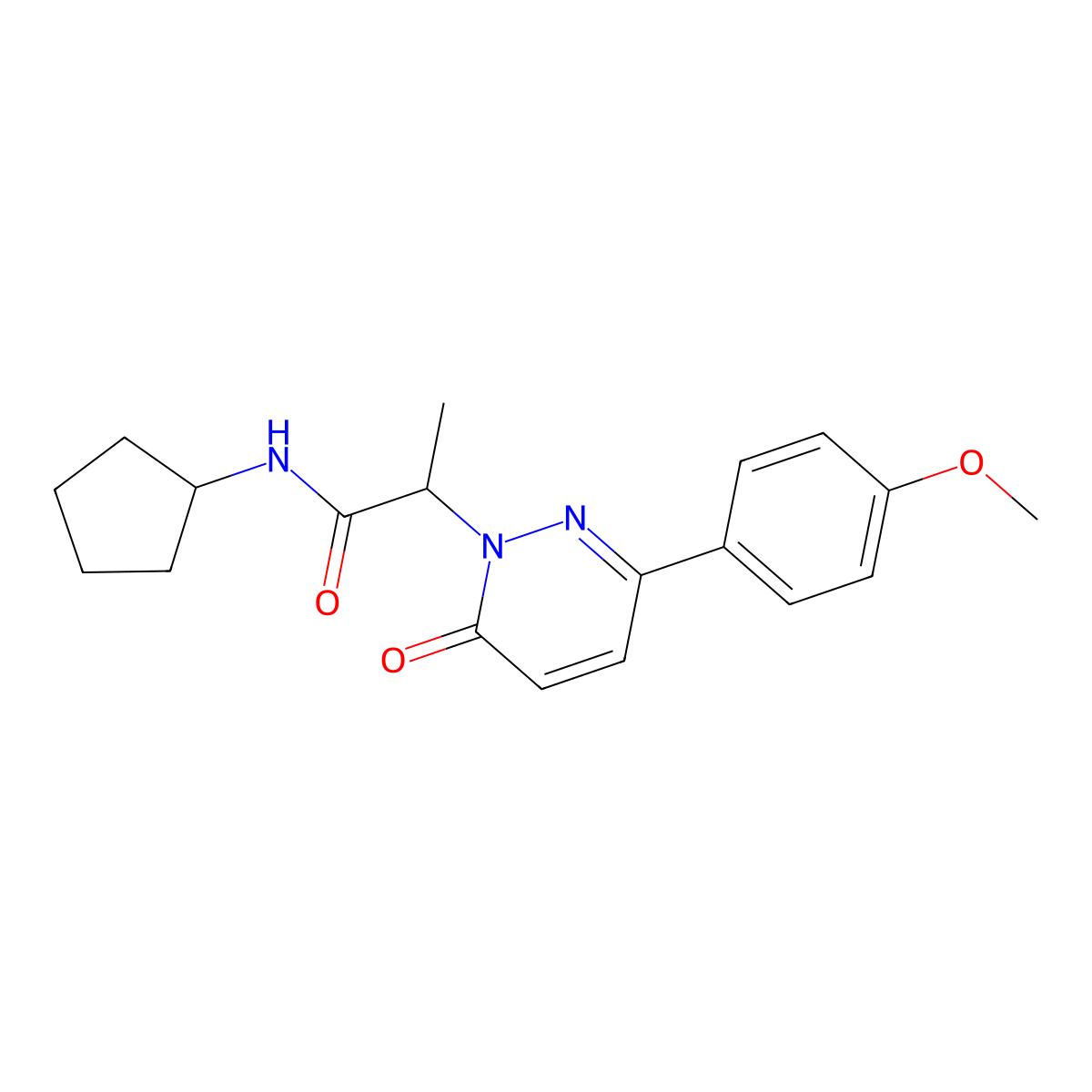 N-cyclopentyl-2-(3-(4-methoxyphenyl)-6-oxopyridazin-1(6H)-yl)propanamide molecular structure, CAS 1203213-17-5