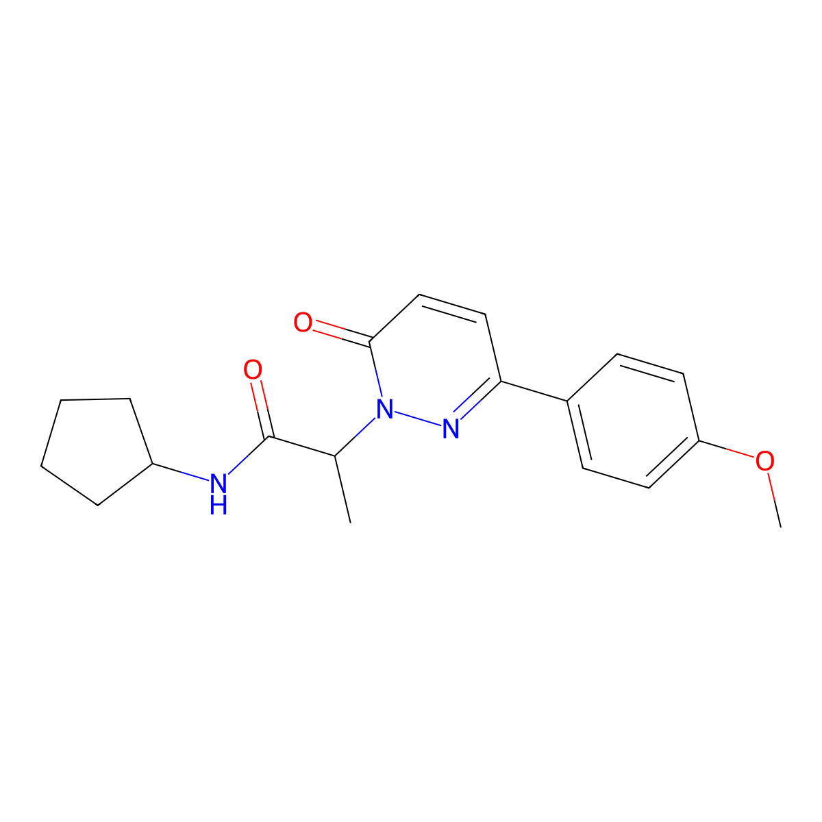 N-cyclopentyl-2-(3-(4-methoxyphenyl)-6-oxopyridazin-1(6H)-yl)propanamide molecular structure, CAS 1203213-17-5