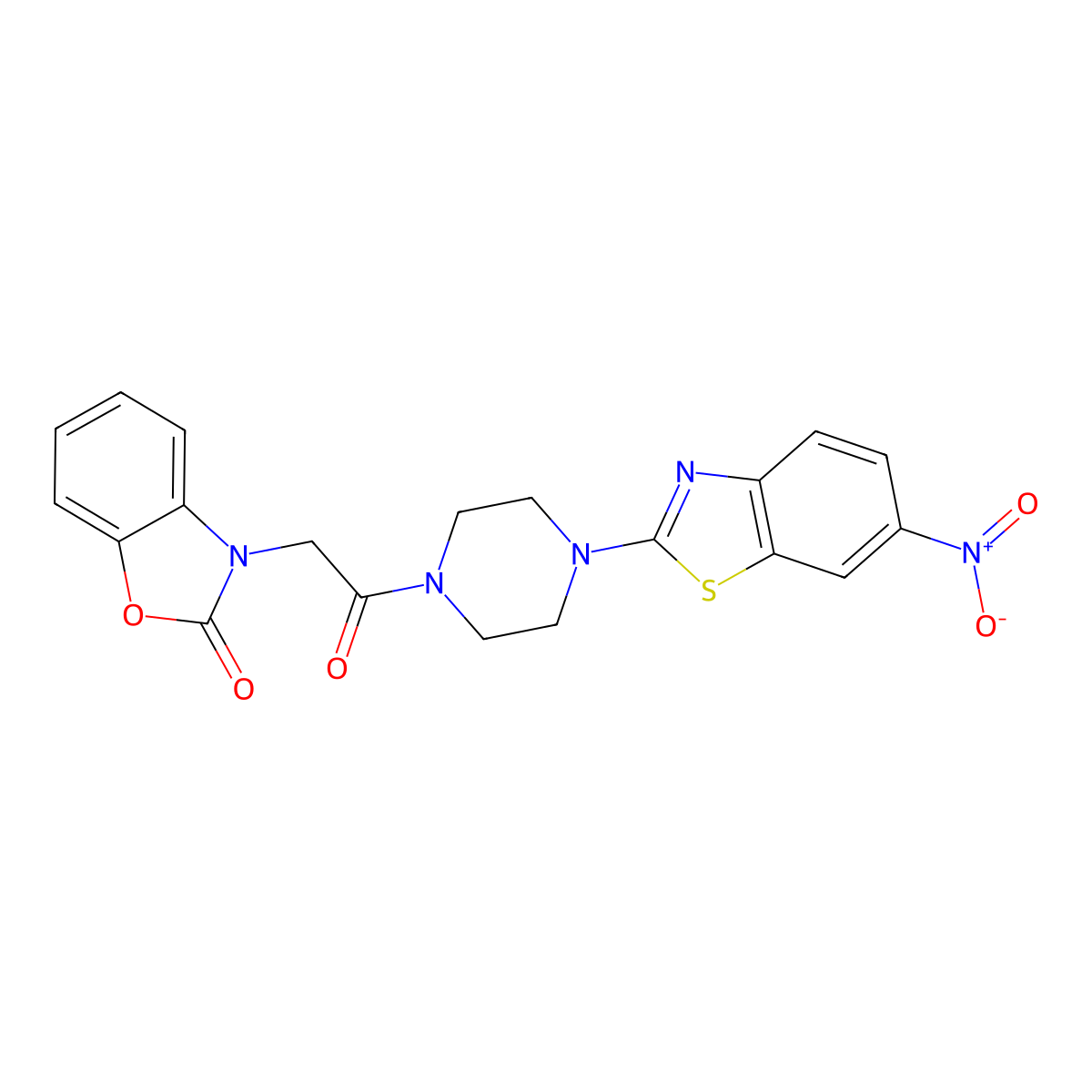3-(2-(4-(6-nitrobenzo[d]thiazol-2-yl)piperazin-1-yl)-2-oxoethyl)benzo[d]oxazol-2(3H)-one molecular structure, CAS 1203216-21-0