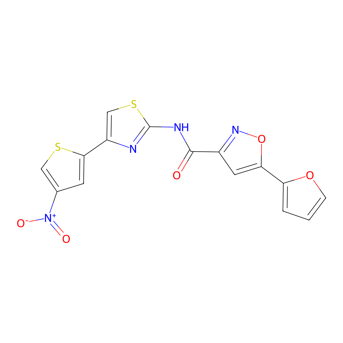5-(furan-2-yl)-N-(4-(4-nitrothiophen-2-yl)thiazol-2-yl)isoxazole-3-carboxamide molecular structure, CAS 1203217-33-7