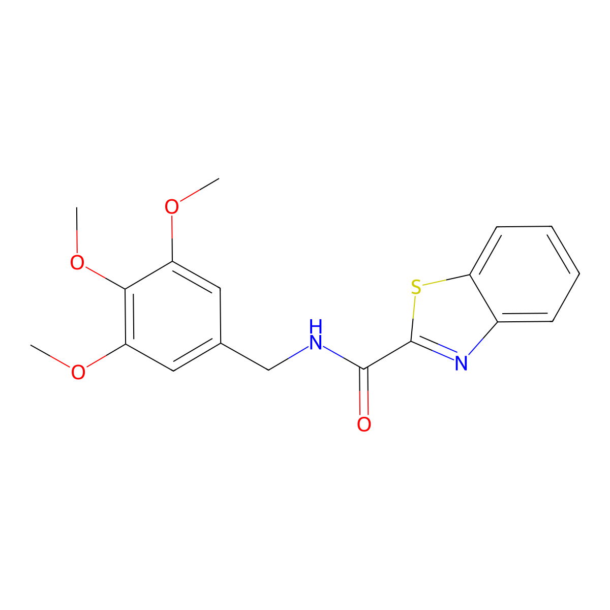 N-(3,4,5-trimethoxybenzyl)benzo[d]thiazole-2-carboxamide molecular structure, CAS 1203217-52-0