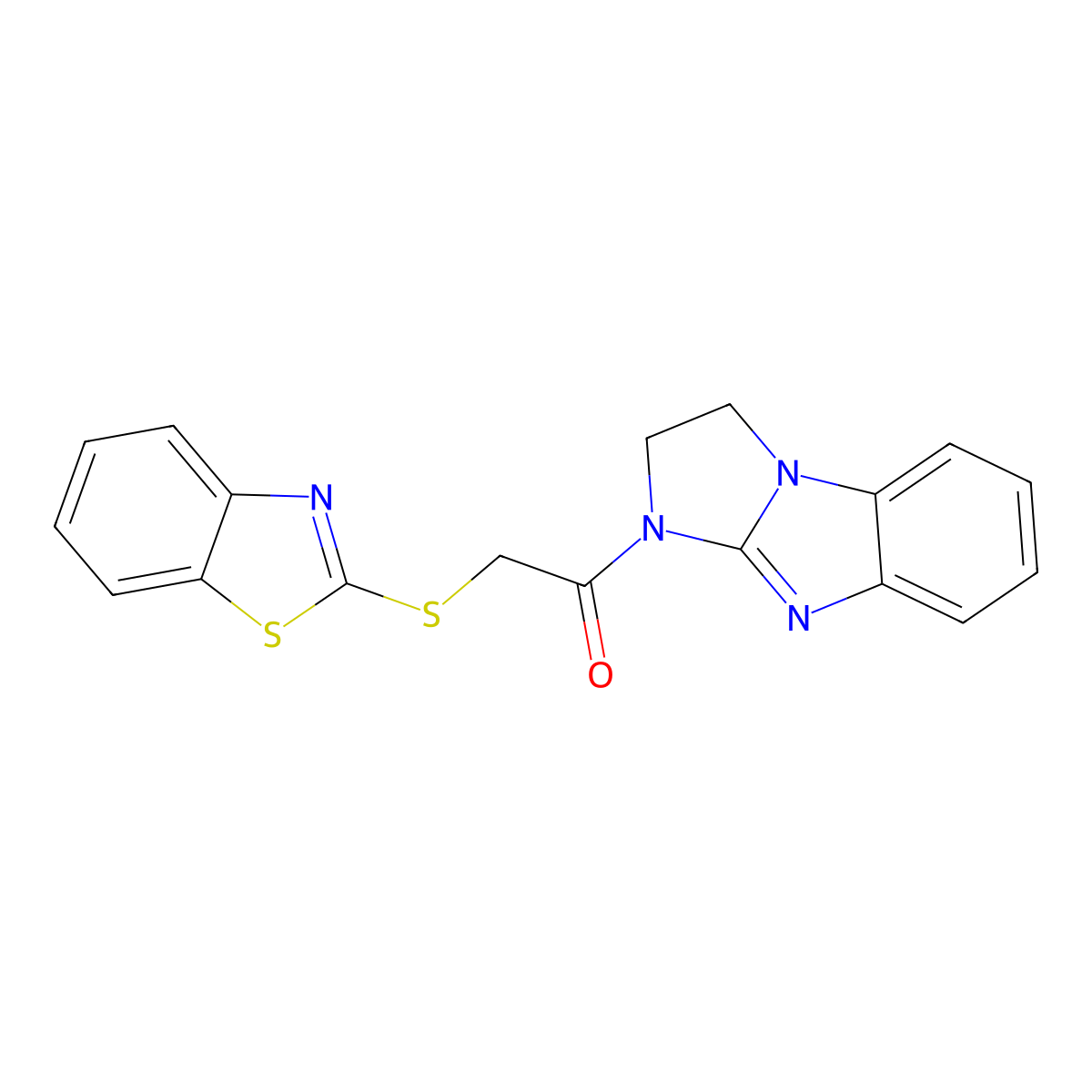 2-(1,3-Benzothiazol-2-ylsulfanyl)-1-{2,5,7-triazatricyclo[6.4.0.0^{2,6}]dodeca-1(8),6,9,11-tetraen-5-yl}ethan-1-one molecular structure, CAS 1203217-66-6