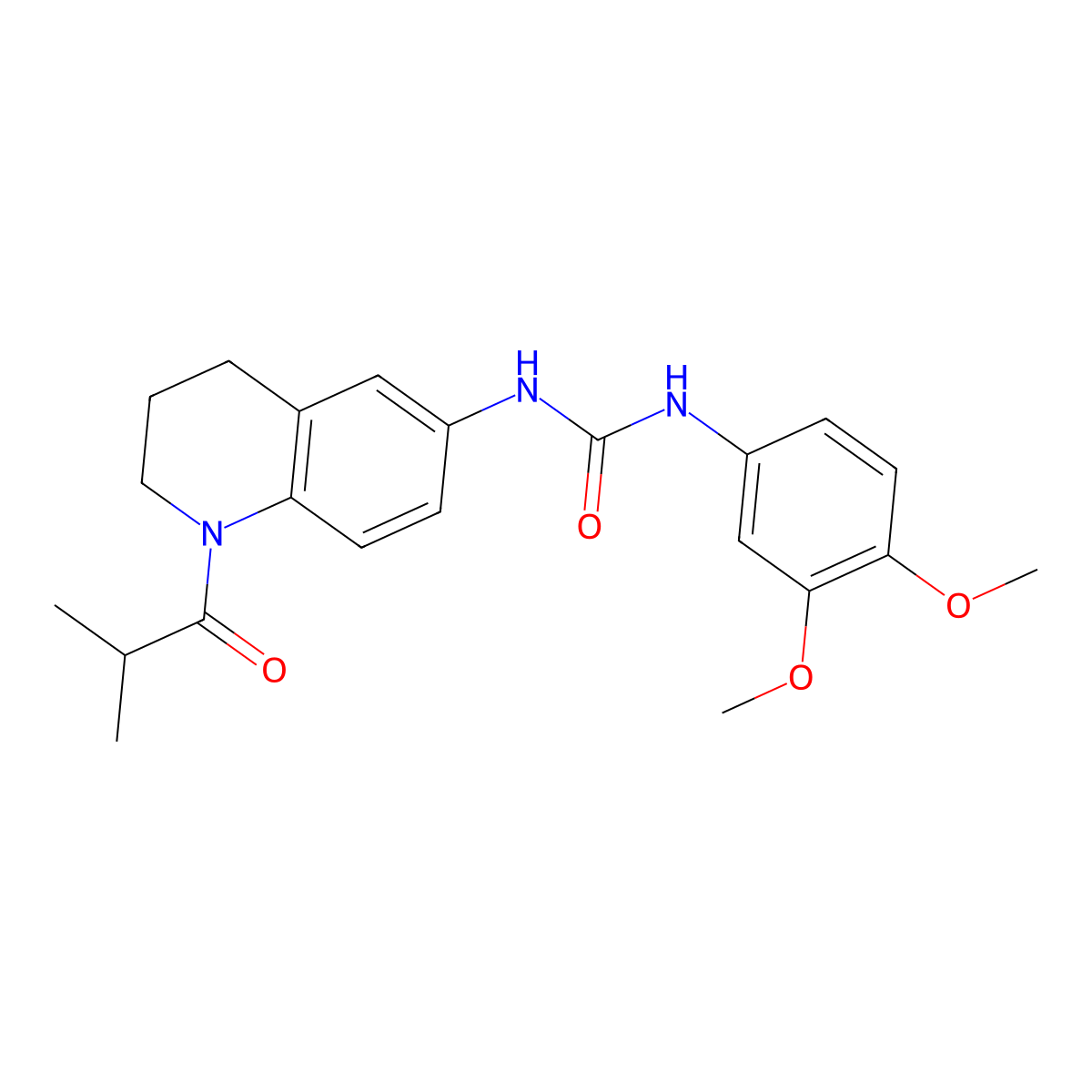 1-(3,4-Dimethoxyphenyl)-3-(1-isobutyryl-1,2,3,4-tetrahydroquinolin-6-yl)urea molecular structure, CAS 1203217-89-3