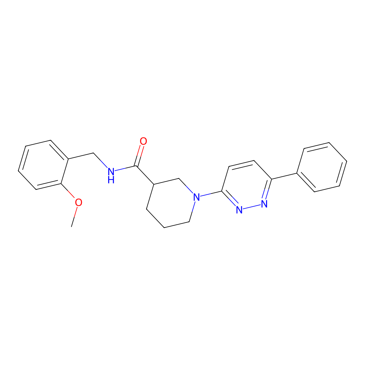 N-(2-methoxybenzyl)-1-(6-phenylpyridazin-3-yl)piperidine-3-carboxamide molecular structure, CAS 1203218-14-7