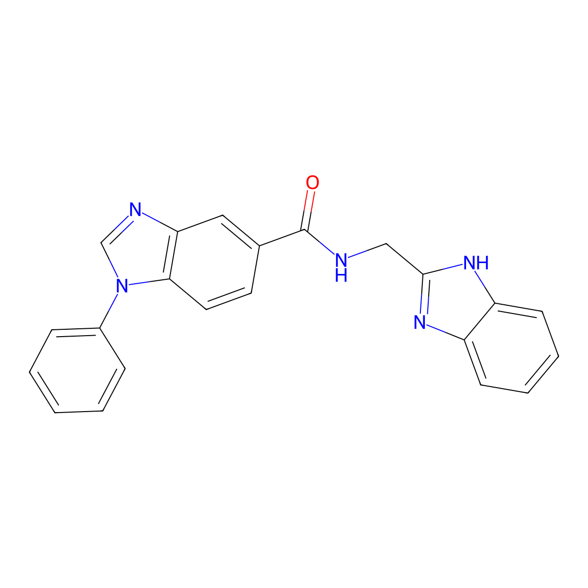 N-((1H-benzo[d]imidazol-2-yl)methyl)-1-phenyl-1H-benzo[d]imidazole-5-carboxamide molecular structure, CAS 1203218-51-2