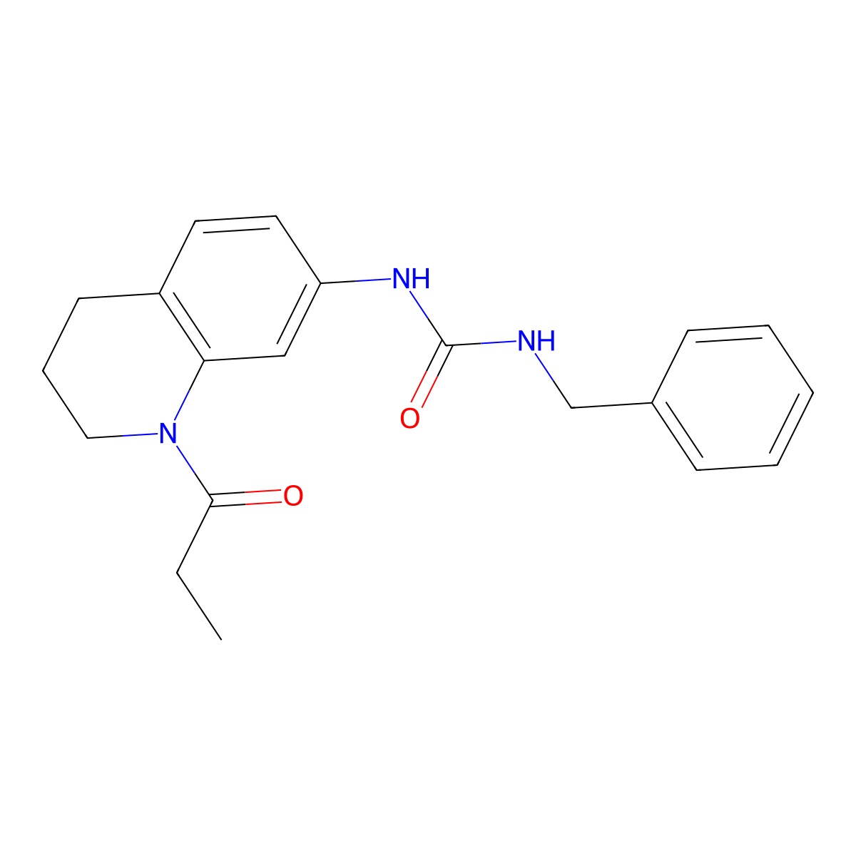 1-Benzyl-3-(1-propionyl-1,2,3,4-tetrahydroquinolin-7-yl)urea molecular structure, CAS 1203221-14-0
