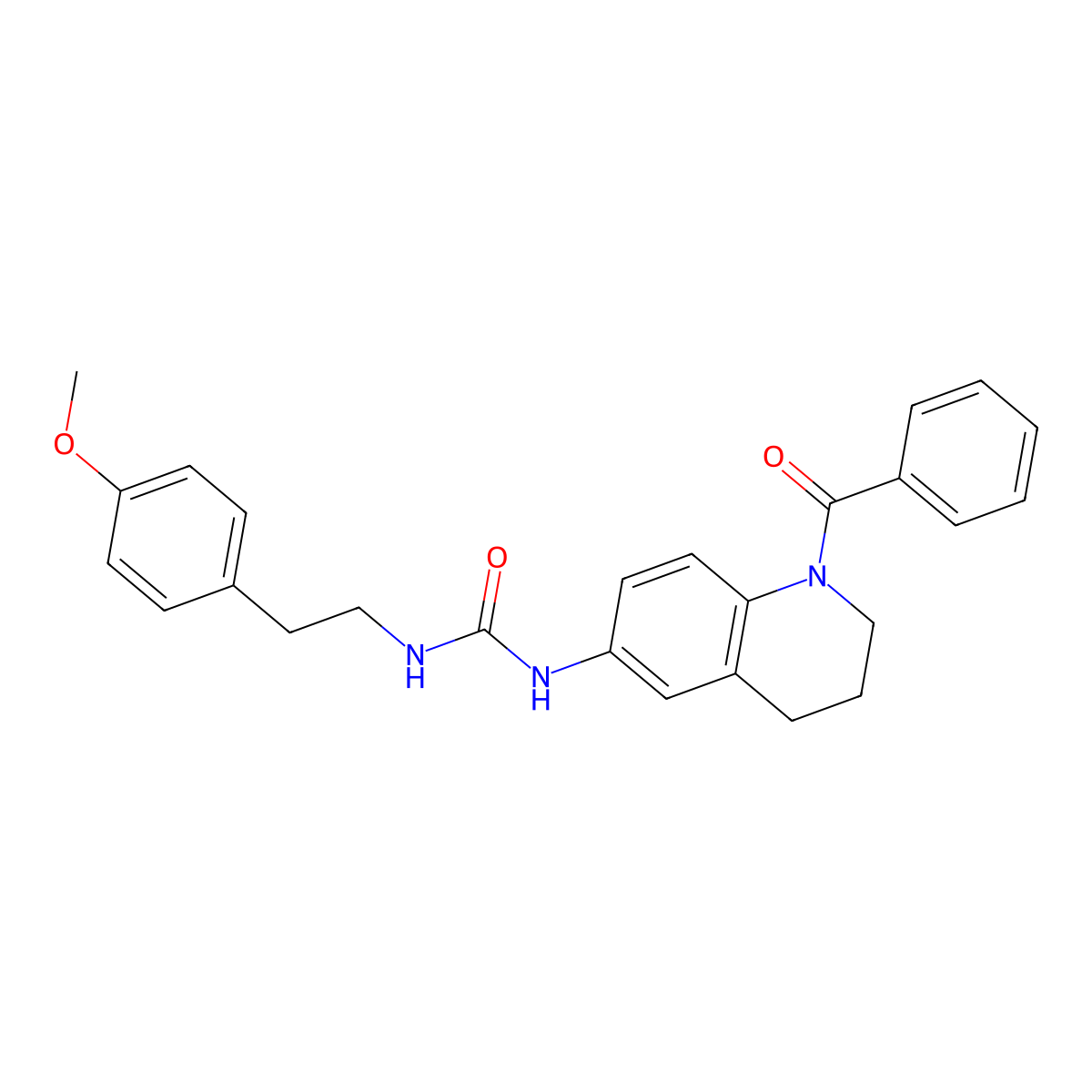 1-(1-Benzoyl-1,2,3,4-tetrahydroquinolin-6-yl)-3-(4-methoxyphenethyl)urea molecular structure, CAS 1203222-14-3