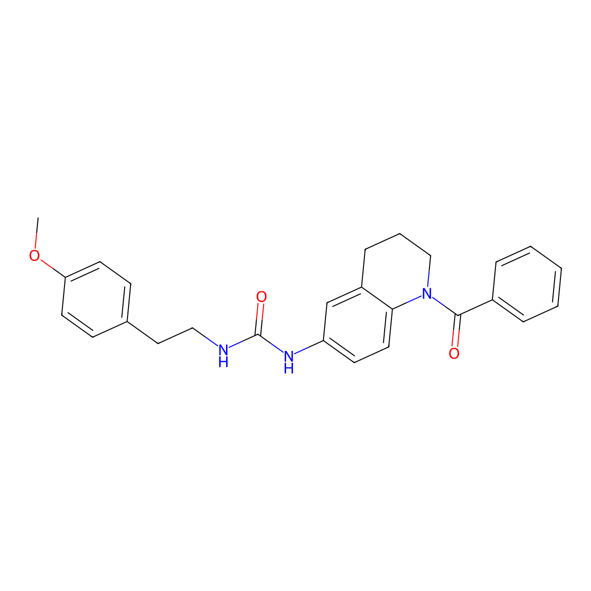 1-(1-Benzoyl-1,2,3,4-tetrahydroquinolin-6-yl)-3-(4-methoxyphenethyl)urea molecular structure, CAS 1203222-14-3