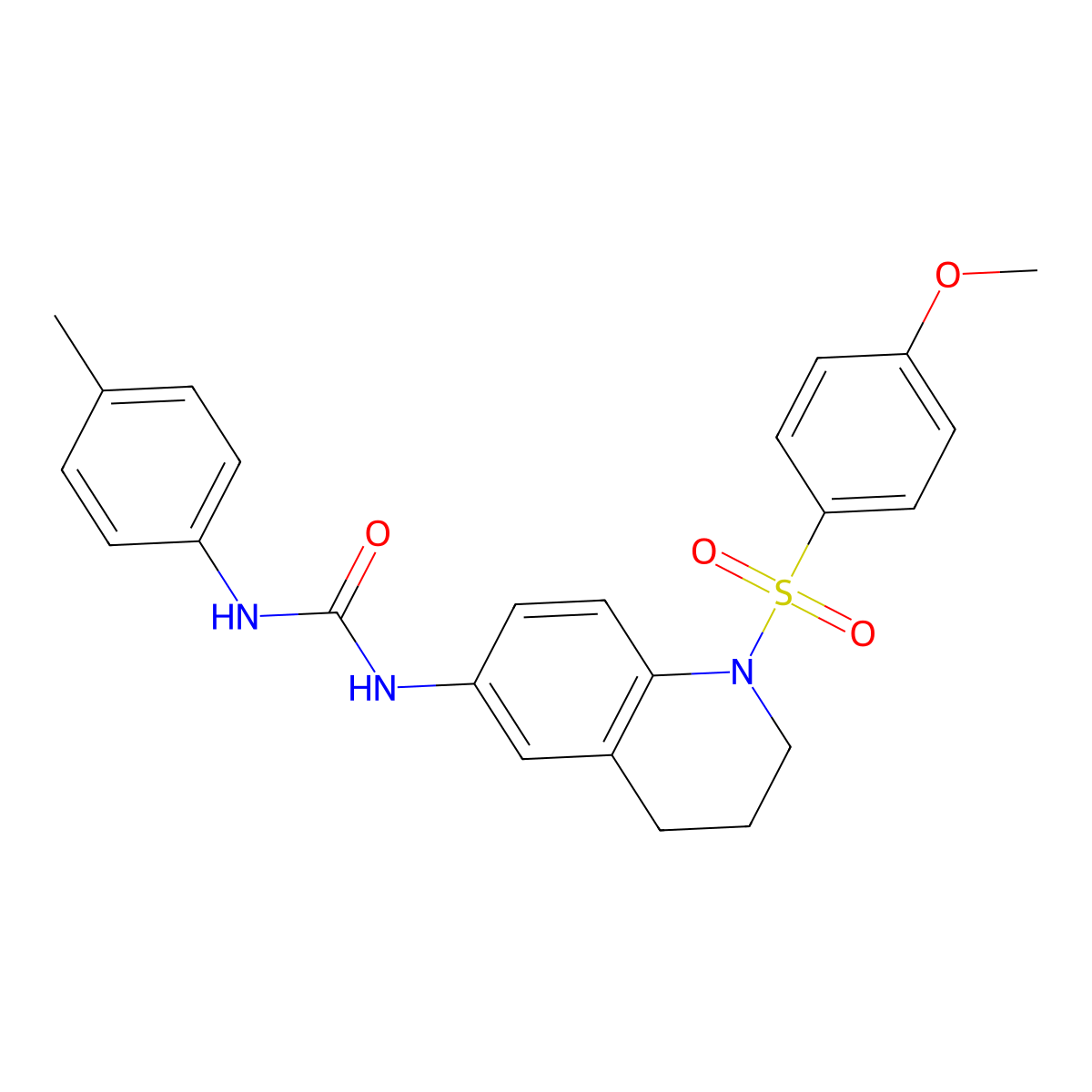 1-(1-((4-Methoxyphenyl)sulfonyl)-1,2,3,4-tetrahydroquinolin-6-yl)-3-(p-tolyl)urea molecular structure, CAS 1203223-16-8