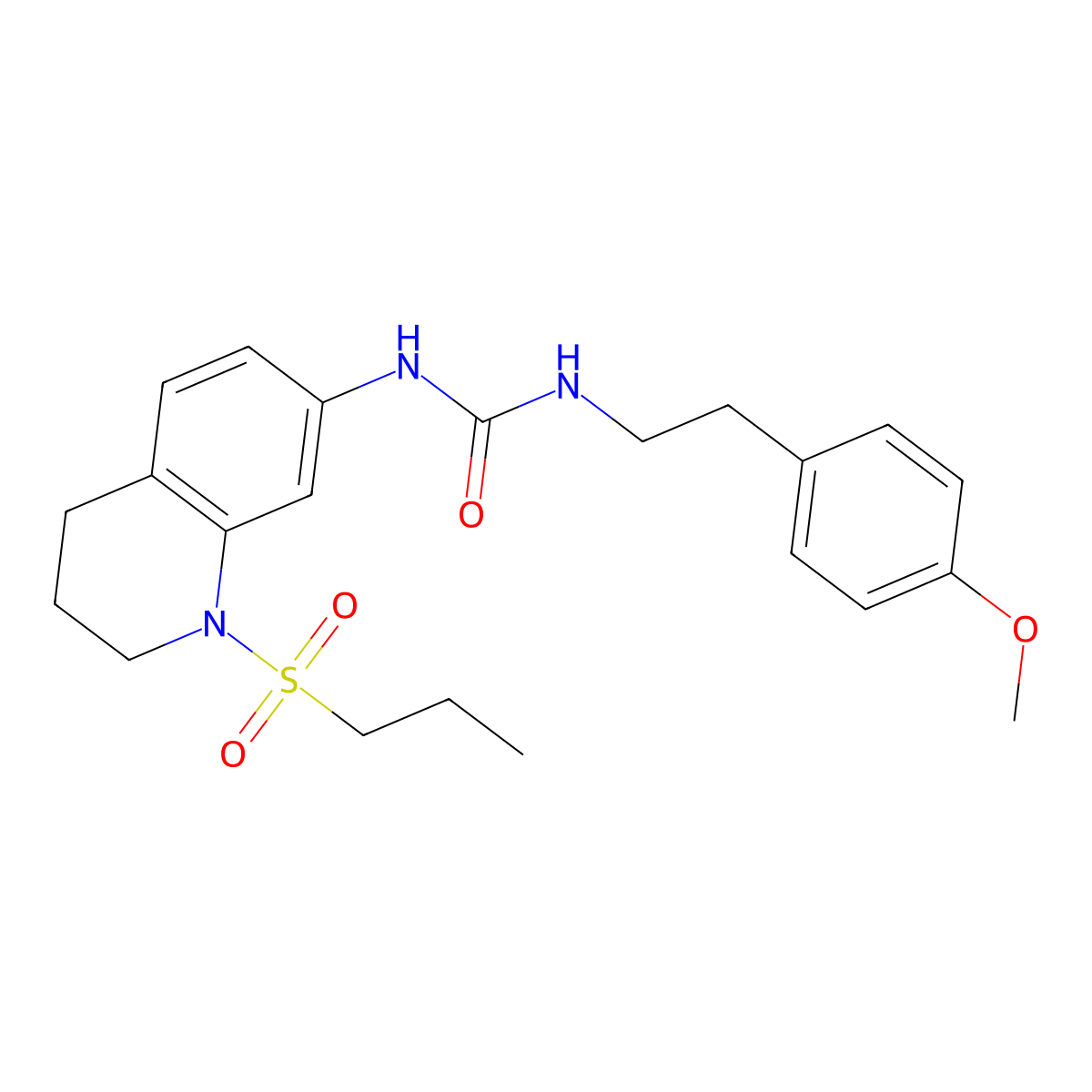 1-(4-Methoxyphenethyl)-3-(1-(propylsulfonyl)-1,2,3,4-tetrahydroquinolin-7-yl)urea molecular structure, CAS 1203224-64-9