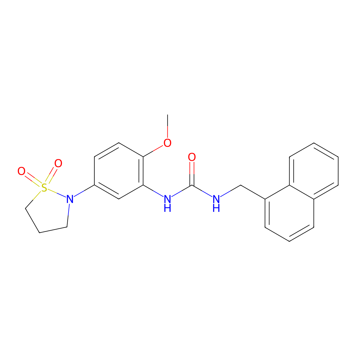 1-(5-(1,1-Dioxidoisothiazolidin-2-yl)-2-methoxyphenyl)-3-(naphthalen-1-ylmethyl)urea molecular structure, CAS 1203225-44-8