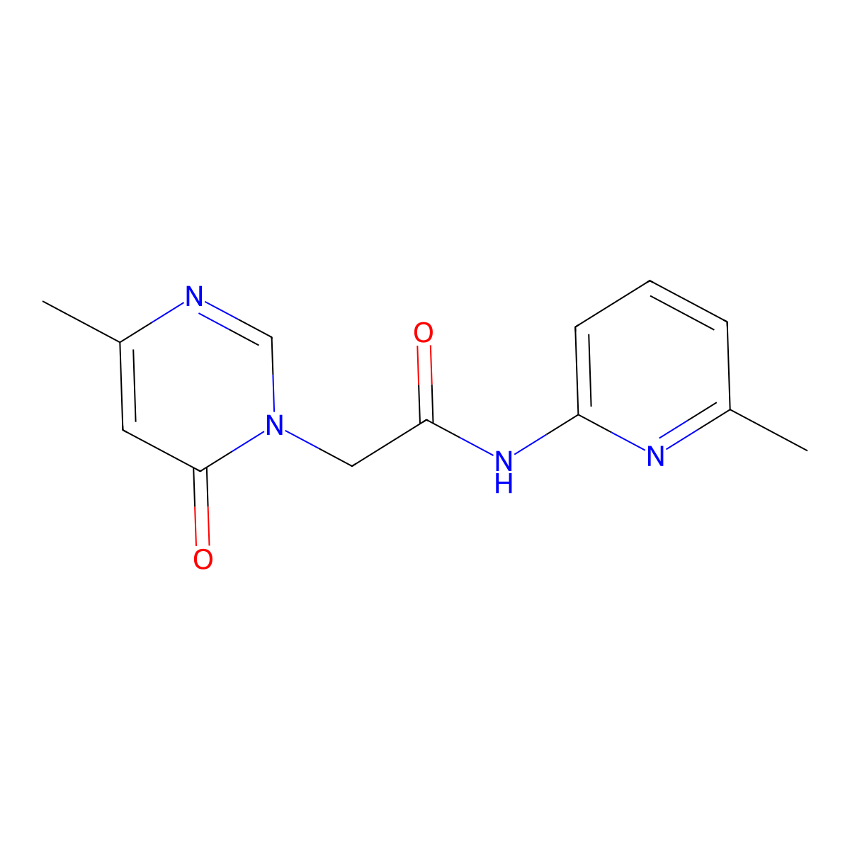2-(4-methyl-6-oxopyrimidin-1(6H)-yl)-N-(6-methylpyridin-2-yl)acetamide molecular structure, CAS 1203225-63-1