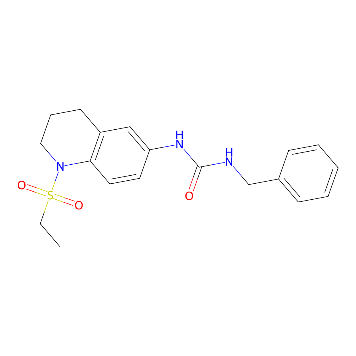 1-Benzyl-3-(1-(ethylsulfonyl)-1,2,3,4-tetrahydroquinolin-6-yl)urea molecular structure, CAS 1203225-99-3